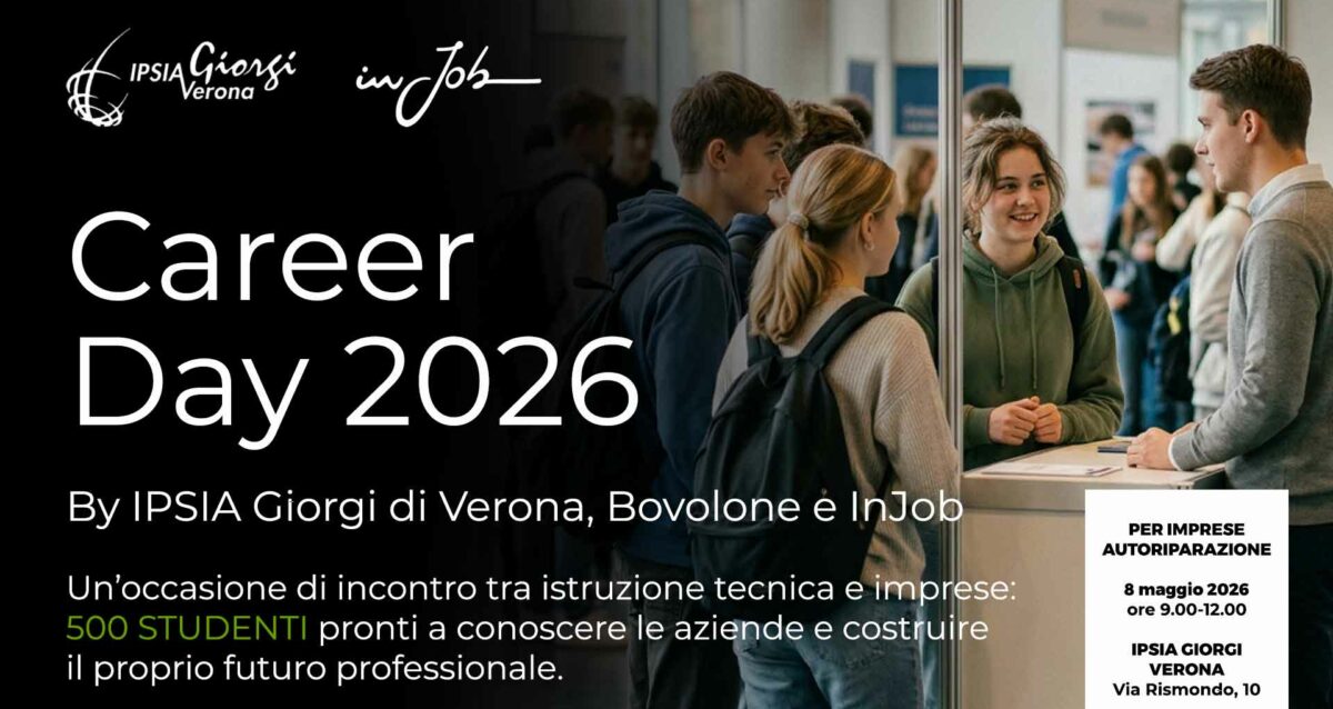 AUTORIPARAZIONE – Partecipa al Career Day 2026 dell'Istituto IPSIA Giorgi: l'8 maggio spazio all'incontro tra studenti e imprese di manutenzione veicoli