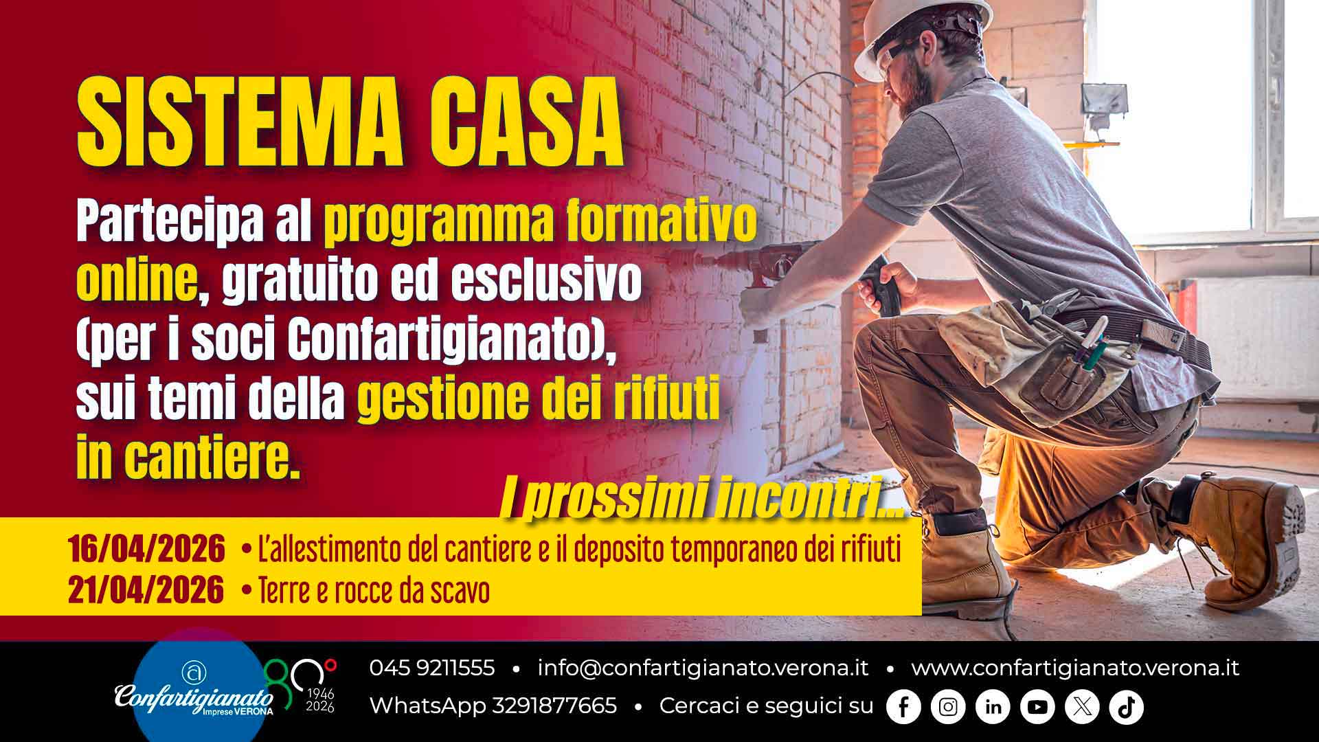 SISTEMA CASA – Prosegue la formazione sulla Gestione dei Rifiuti in Cantiere: iscriviti ai prossimi webinar del 16 e 21 aprile!