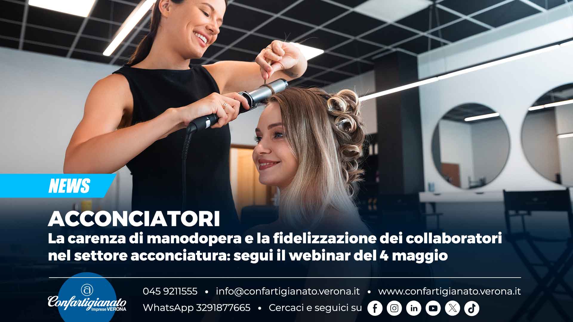 ACCONCIATORI – La carenza di manodopera e la fidelizzazione dei collaboratori nel settore acconciatura: segui il webinar del 4 maggio
