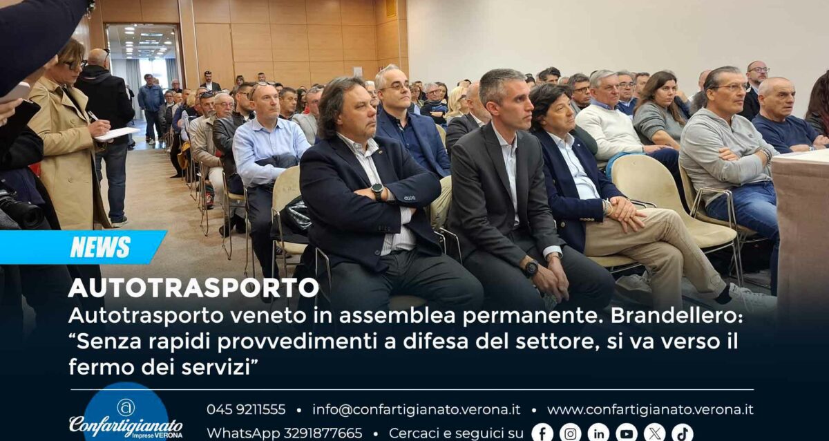 AUTOTRASPORTO – Autotrasporto veneto in assemblea permanente. Brandellero: “Senza rapidi provvedimenti a difesa del settore, si va verso il fermo dei servizi”