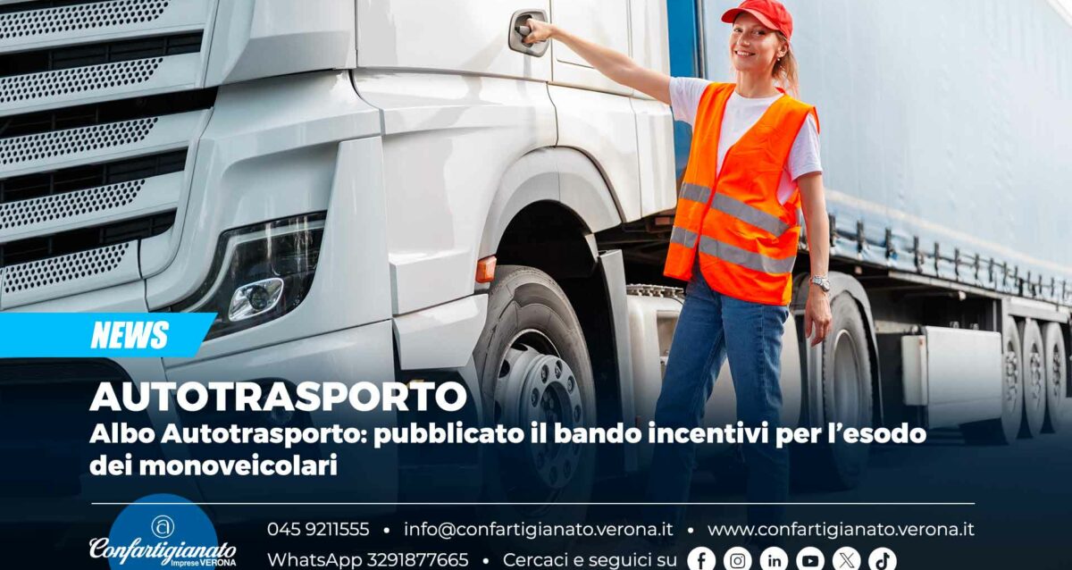 AUTOTRASPORTO – Albo Autotrasporto: pubblicato il bando incentivi per l’esodo dei monoveicolari