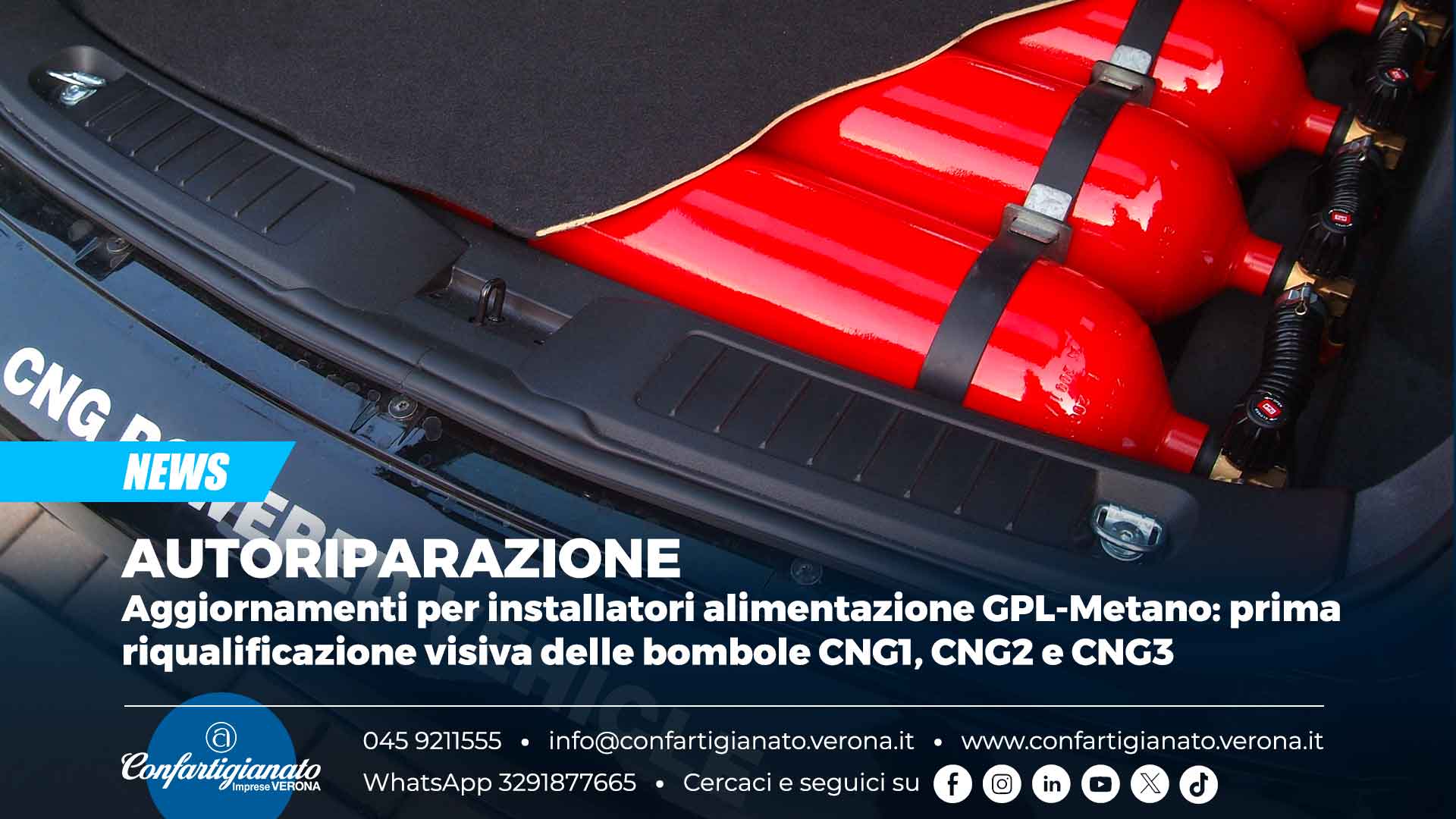 AUTORIPARAZIONE – Aggiornamenti per installatori alimentazione GPL-Metano: prima riqualificazione visiva delle bombole CNG1, CNG2 e CNG3