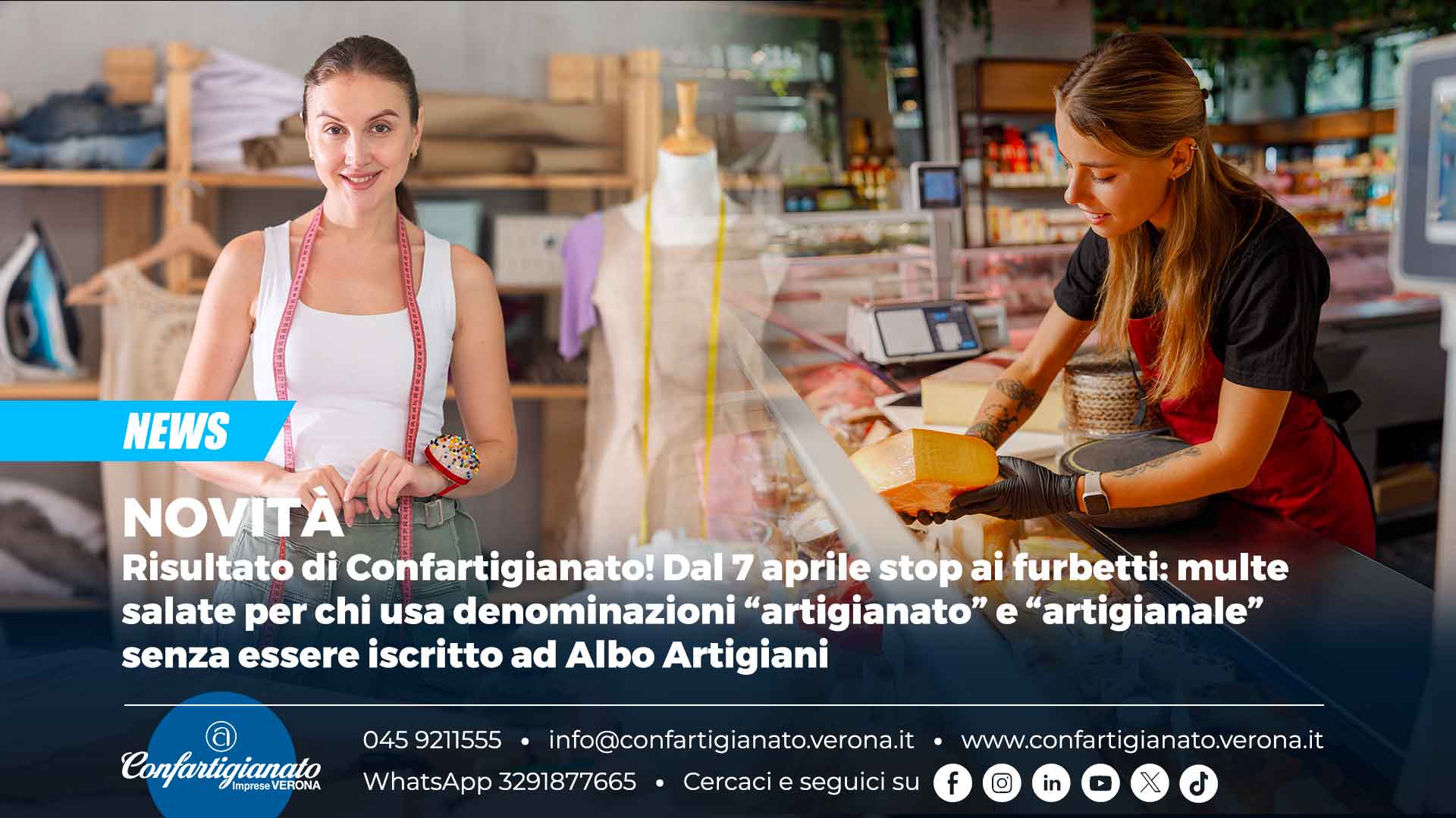 NOVITÀ – Risultato di Confartigianato! Dal 7 aprile stop ai furbetti: multe salate per chi usa denominazioni “artigianato” e “artigianale” senza essere iscritto ad Albo Artigiani