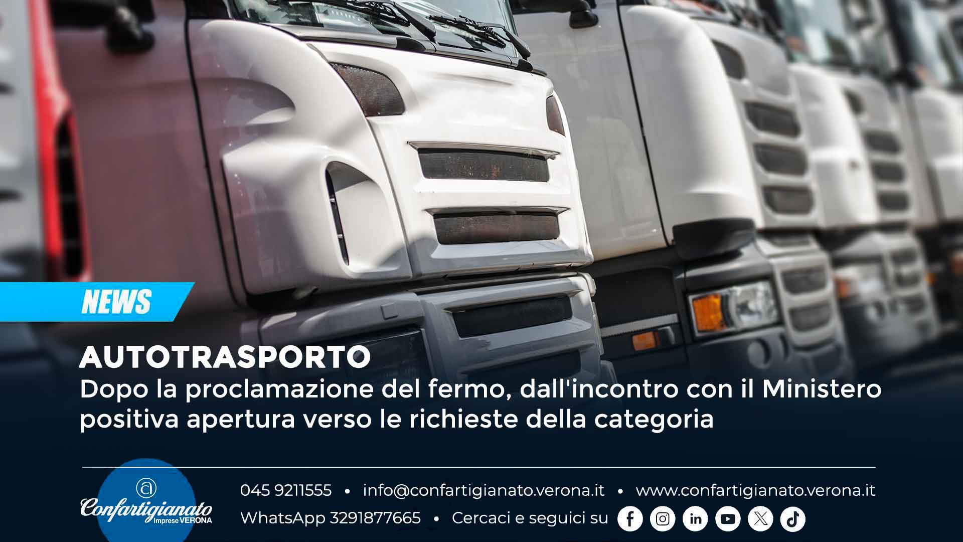AUTOTRASPORTO - Dopo la proclamazione del fermo, dall'incontro il Ministero positiva apertura verso le richieste della categoria