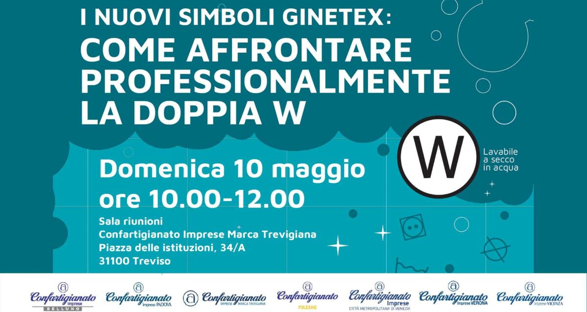 PULITINTOLAVANDERIA – “I nuovi simboli Ginetex . Come affrontare professionalmente la doppia W”: il 10 maggio, seminario a Treviso