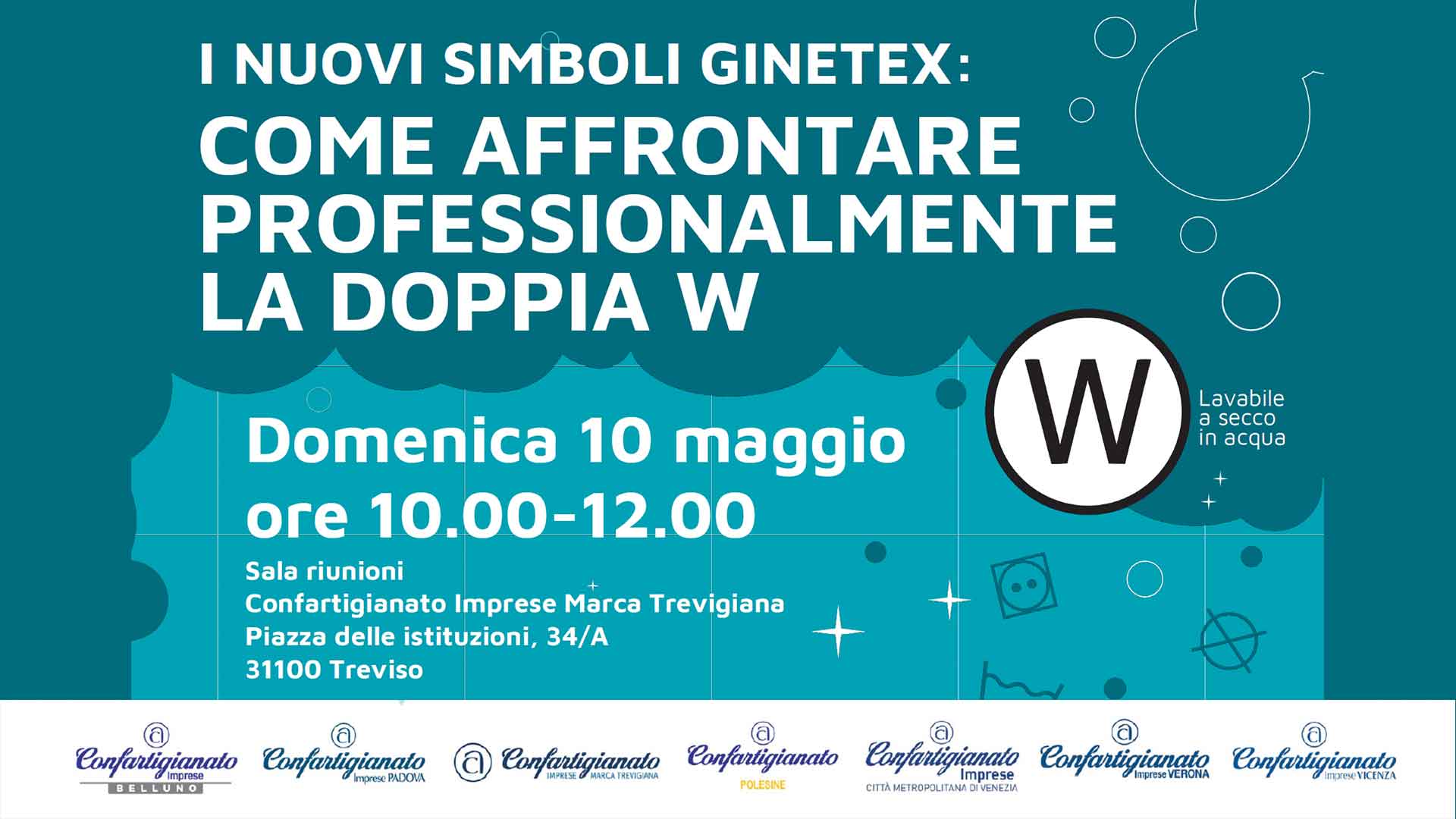PULITINTOLAVANDERIA – “I nuovi simboli Ginetex . Come affrontare professionalmente la doppia W”: il 10 maggio, seminario a Treviso