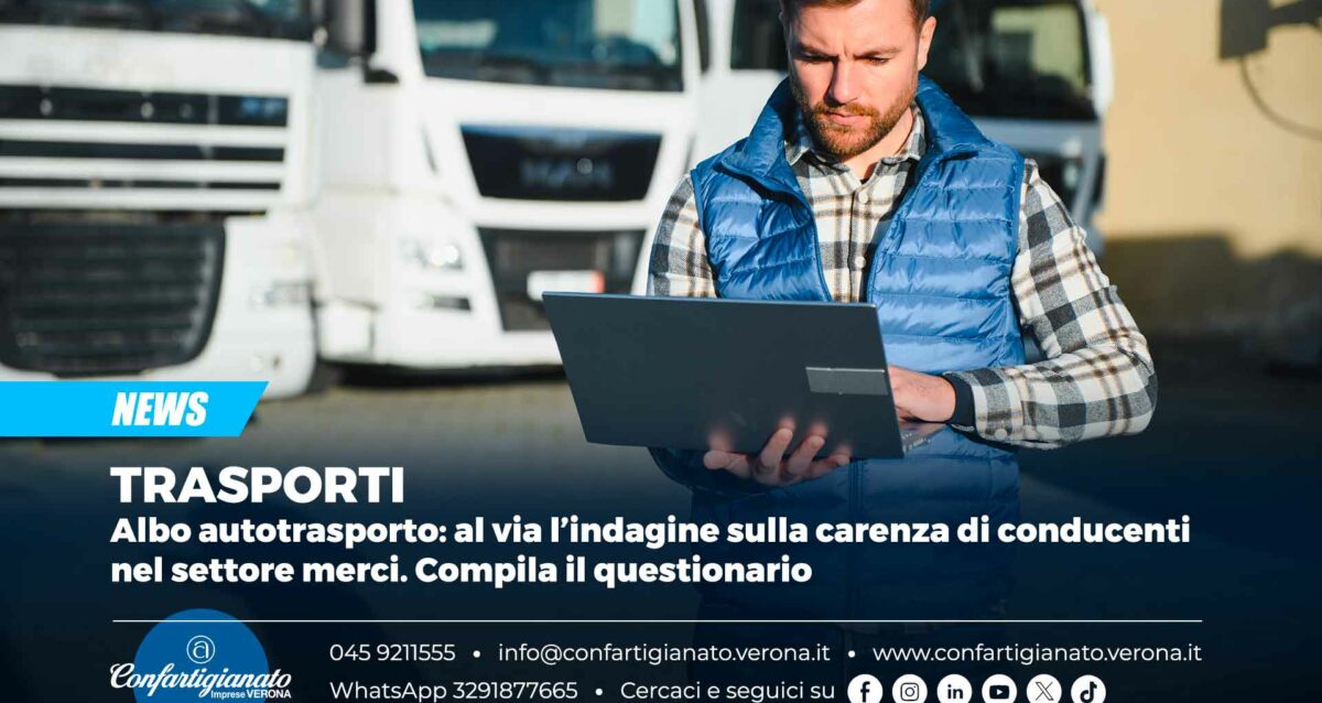 TRASPORTI – Albo autotrasporto: al via l’indagine sulla carenza di conducenti nel settore merci. Compila il questionario