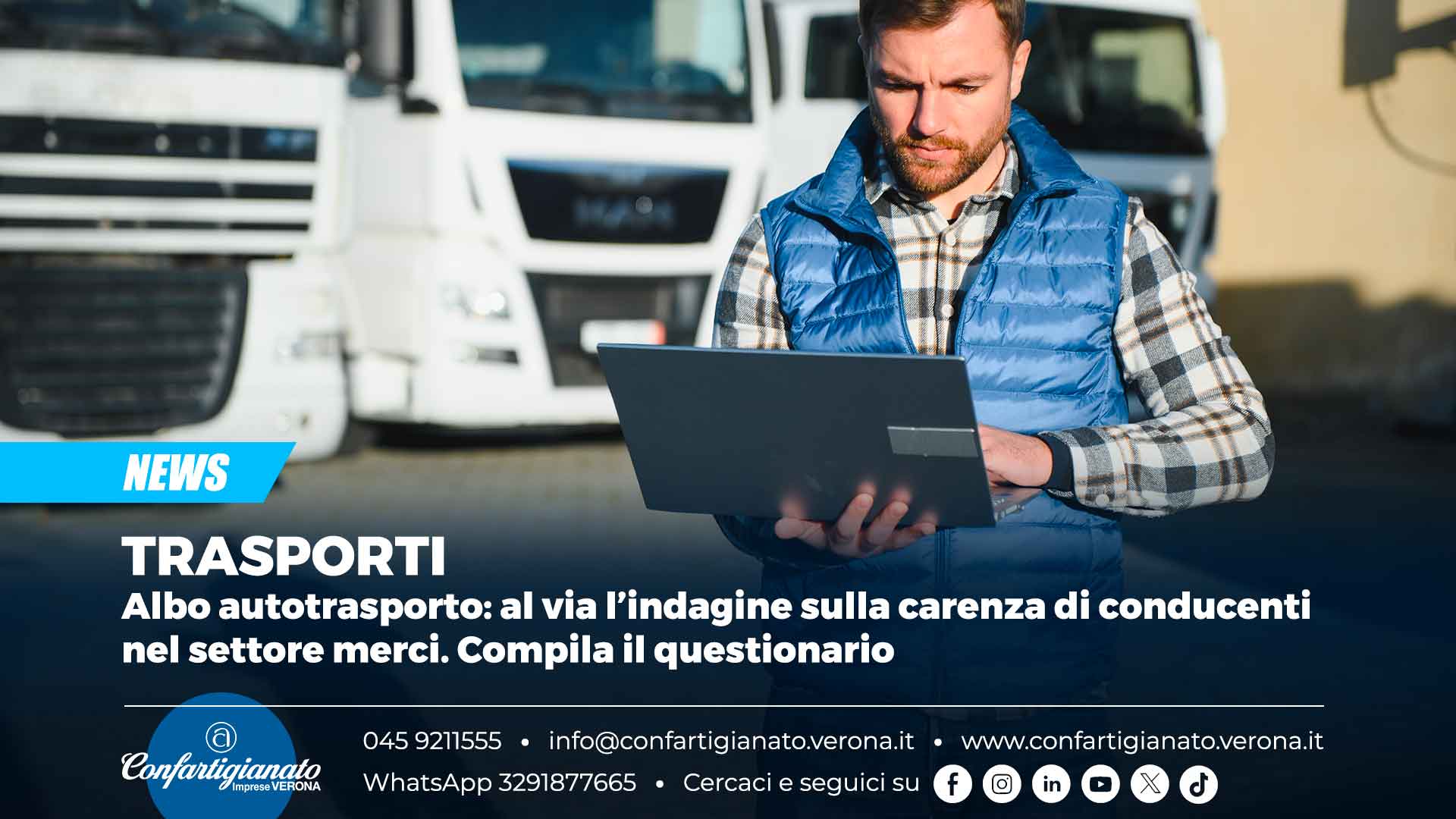 TRASPORTI – Albo autotrasporto: al via l’indagine sulla carenza di conducenti nel settore merci. Compila il questionario