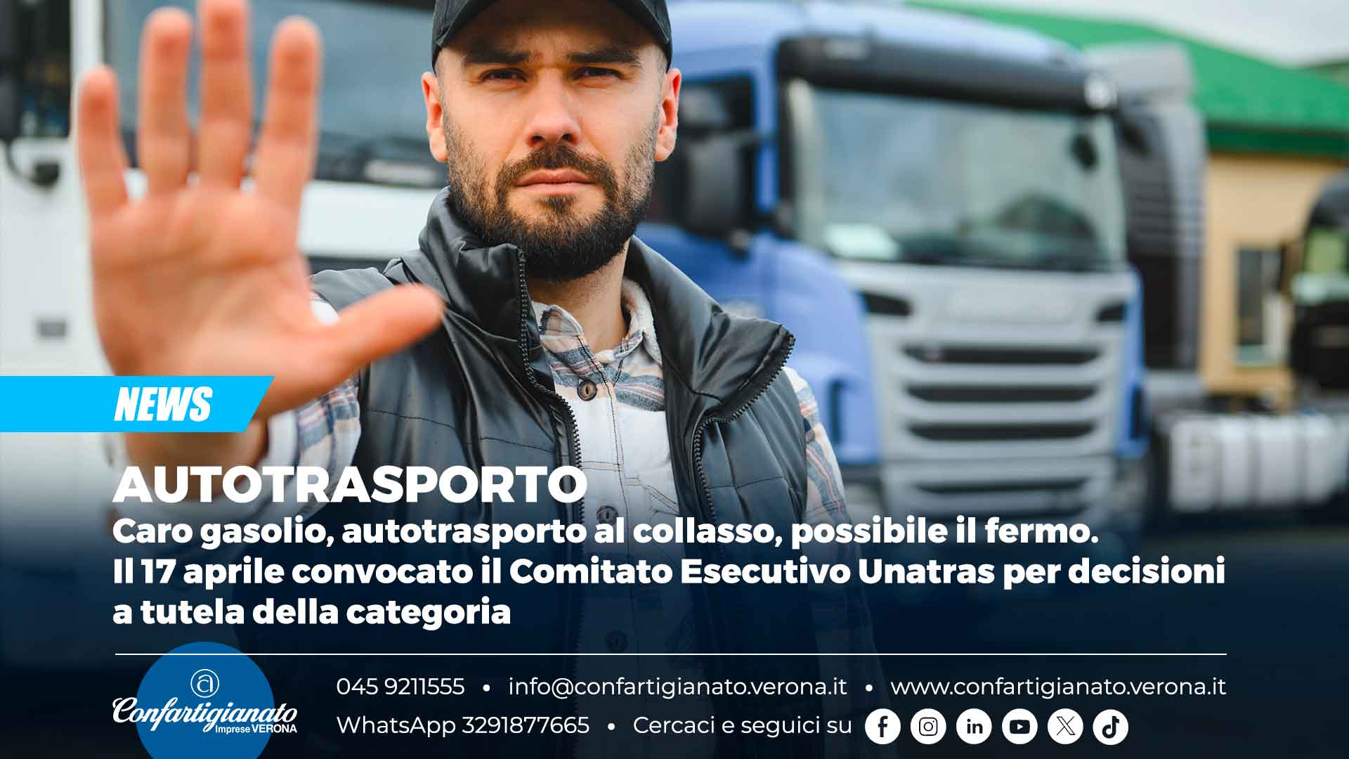 AUTOTRASPORTO – Caro gasolio, autotrasporto al collasso, possibile il fermo. Il 17 aprile convocato il Comitato Esecutivo Unatras per decisioni a tutela della categoria