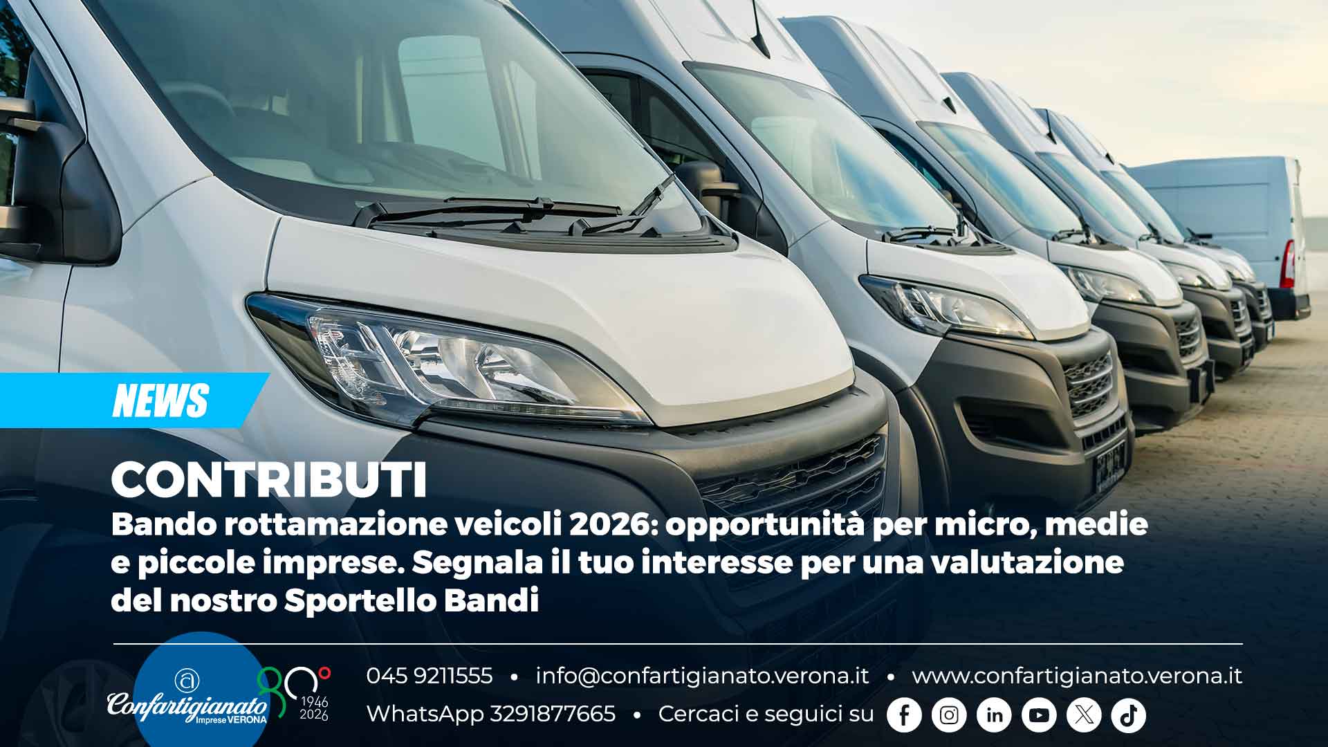 CONTRIBUTI – Bando rottamazione veicoli 2026: opportunità per micro, medie e piccole imprese. Segnala il tuo interesse per una valutazione del nostro Sportello Bandi
