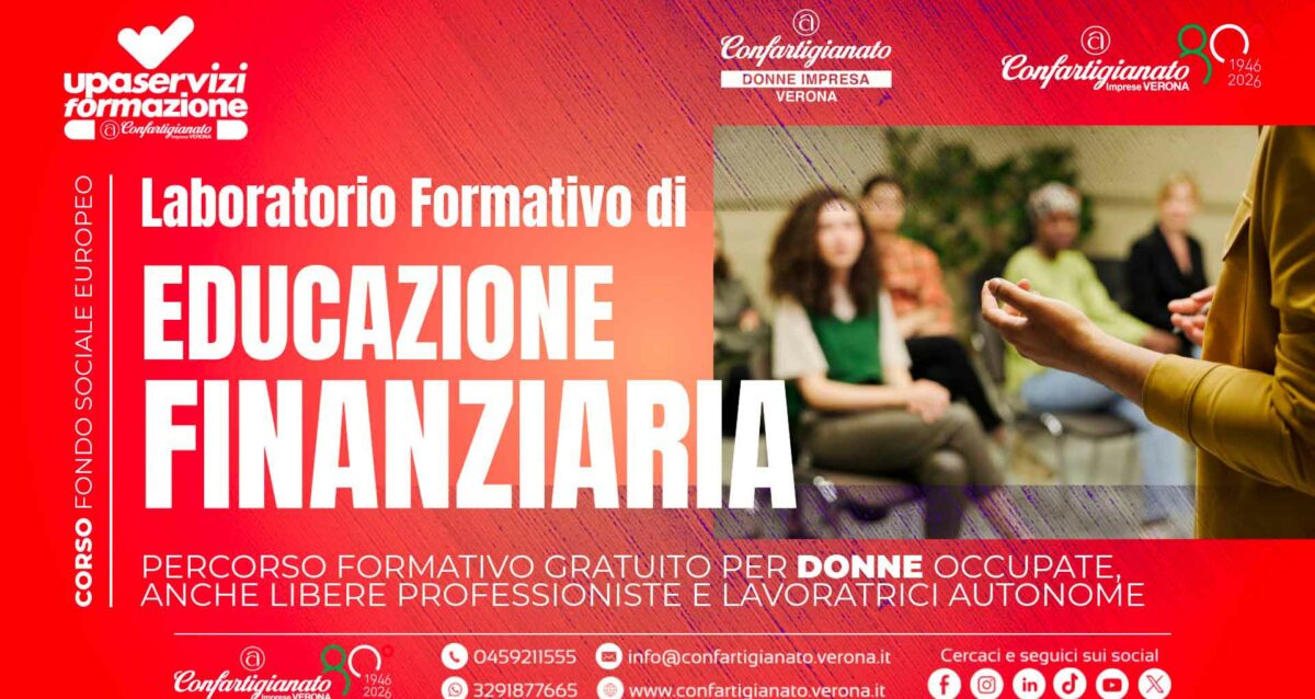 FORMAZIONE – Laboratorio Formativo gratuito di Educazione Finanziaria per donne occupate, imprenditrici, professioniste ed autonome. Posti limitati