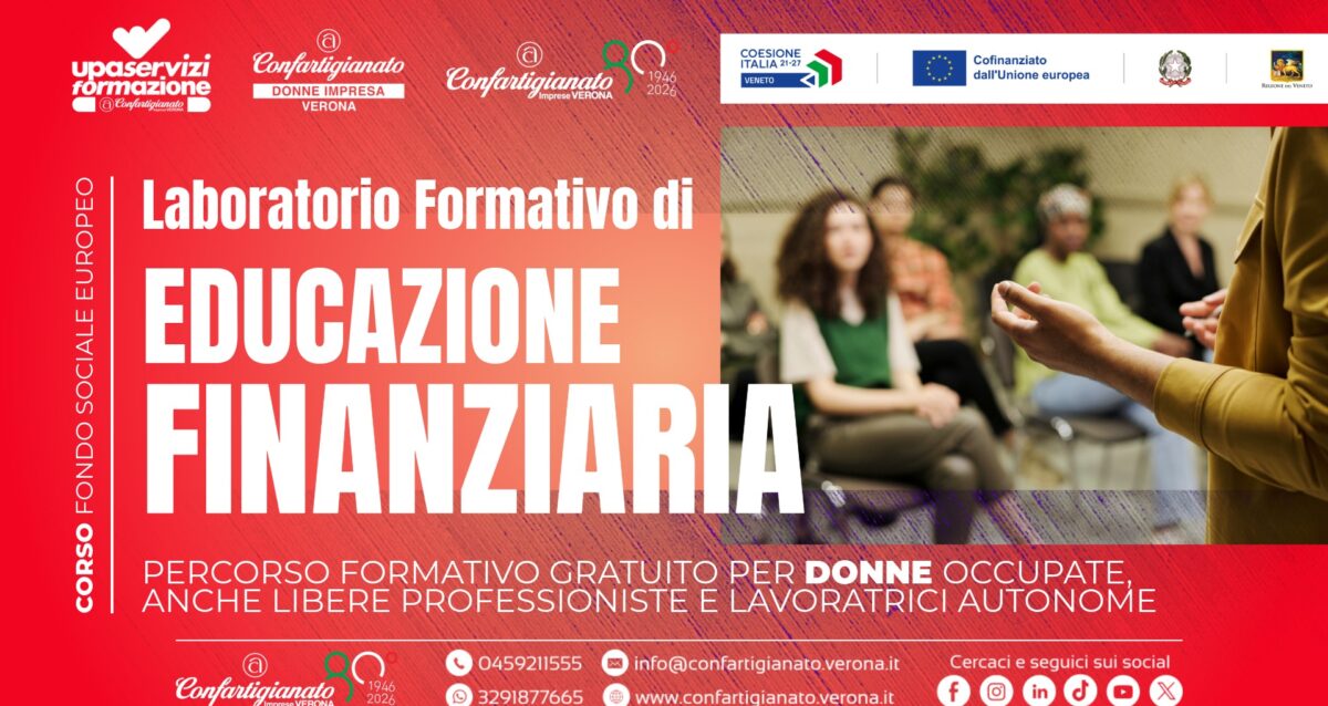 FORMAZIONE – Laboratorio Formativo gratuito di Educazione Finanziaria per DONNE occupate, imprenditrici, professioniste ed autonome. Posti limitati