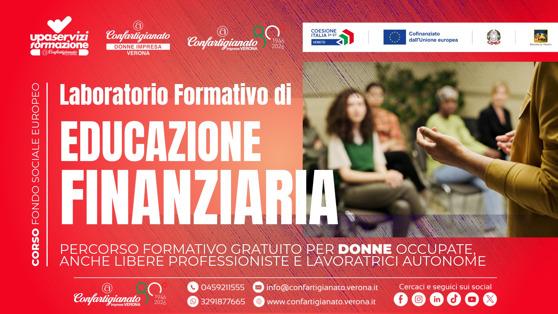 FORMAZIONE – Laboratorio Formativo gratuito di Educazione Finanziaria per DONNE occupate, imprenditrici, professioniste ed autonome. Posti limitati