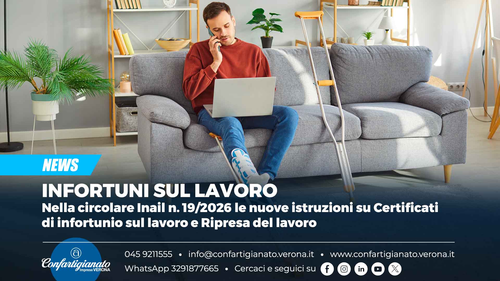 INFORTUNI SUL LAVORO – Nella circolare Inail n. 19/2026 le nuove istruzioni su Certificati di infortunio sul lavoro e Ripresa del lavoro
