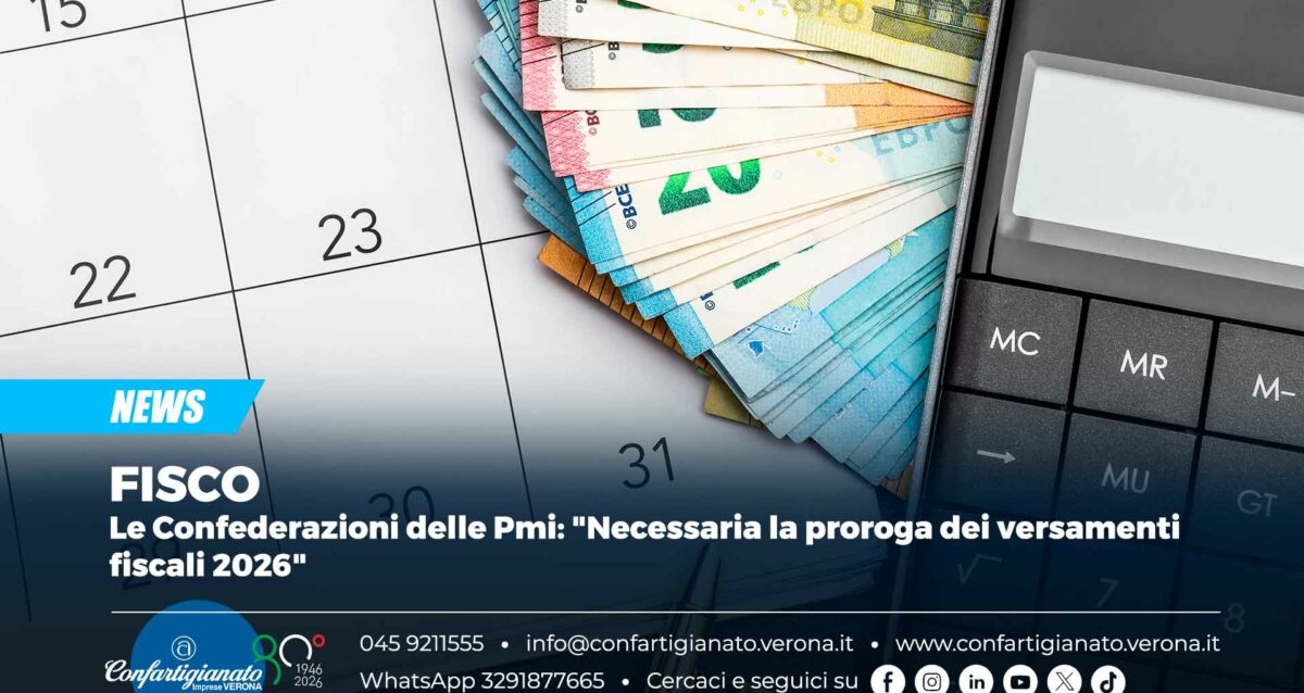 FISCO – Le Confederazioni delle Pmi: "Necessaria la proroga dei versamenti fiscali 2026"