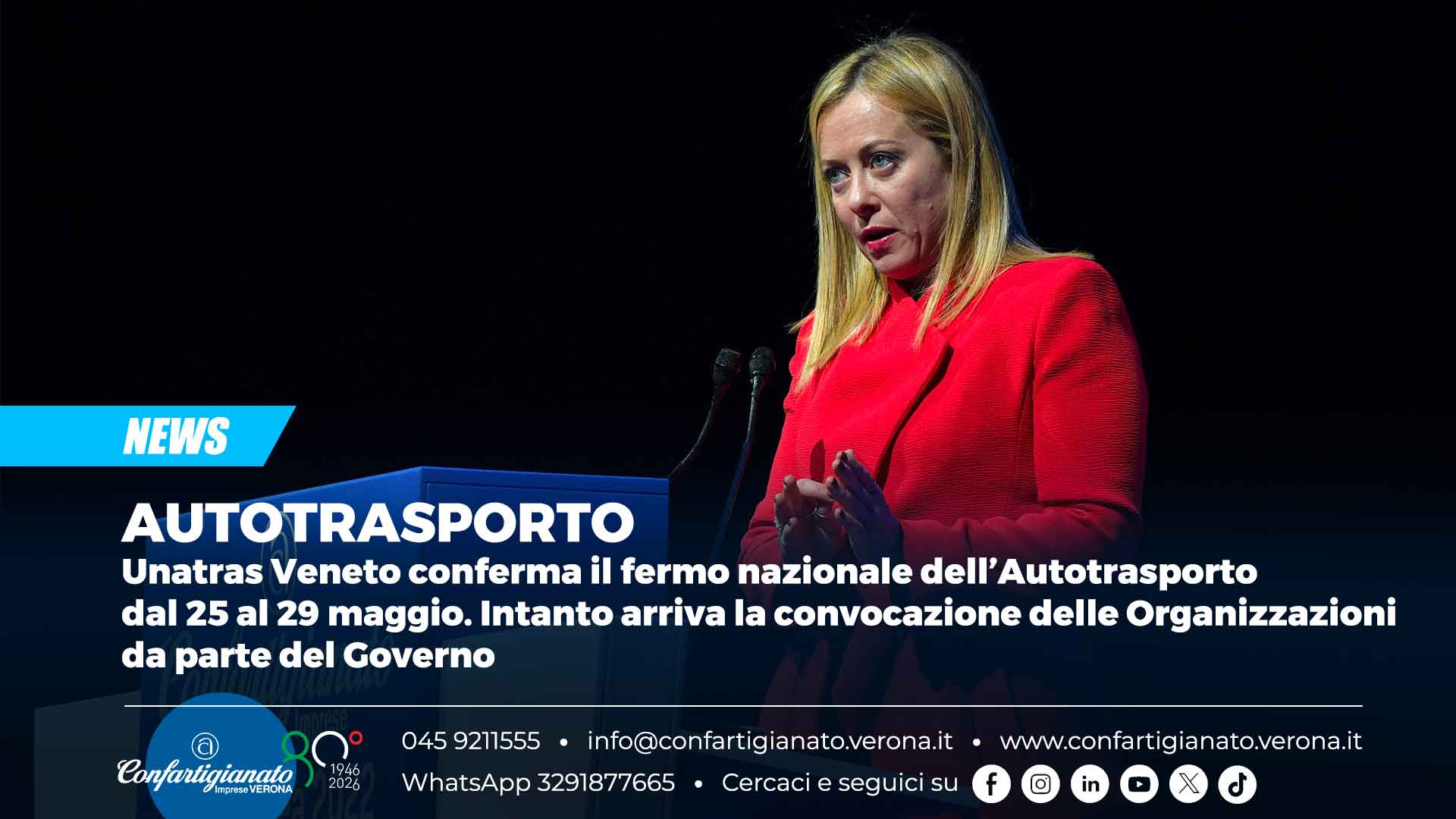 UNATRAS VENETO – Confermato il fermo nazionale dell’Autotrasporto dal 25 al 29 maggio. Intanto arriva la convocazione delle Organizzazioni da parte del Governo