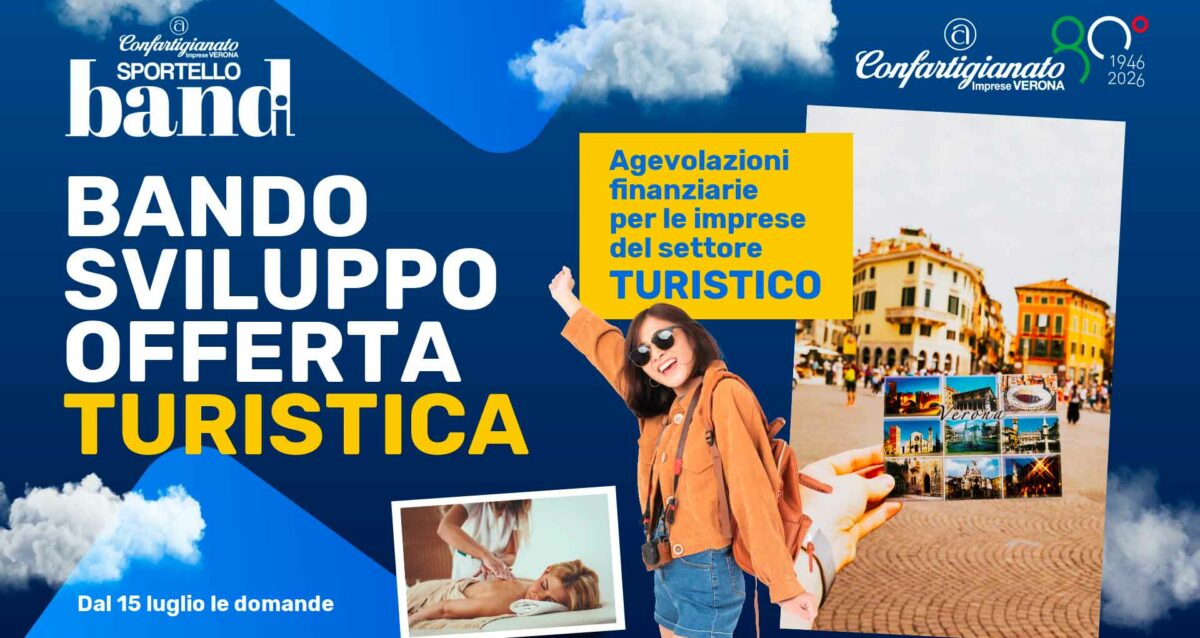 BANDI – Bando Sviluppo Offerta Turistica: agevolazioni finanziarie per le imprese del settore turistico, dal 15 luglio le domande
