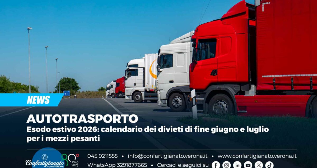 AUTOTRASPORTO – Esodo estivo 2026: calendario dei divieti di fine giugno e luglio per i mezzi pesanti