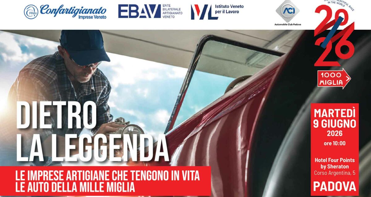 AUTORIPARAZIONE – La Mille Miglia fa tappa a Padova: il 9 giugno, incontro dedicato alla filiera delle auto storiche