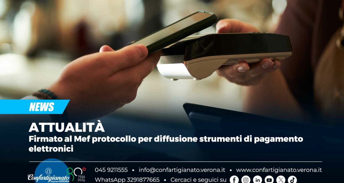 ATTUALITÀ– Firmato al Mef protocollo per diffusione strumenti di pagamento elettronici