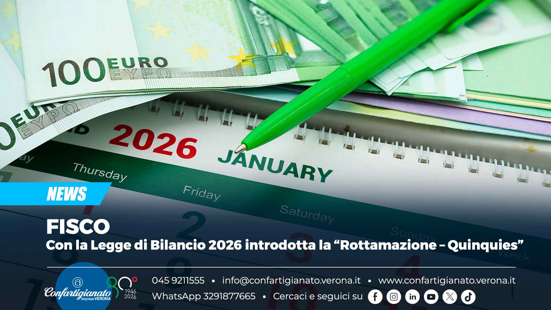 FISCO – Con la Legge di Bilancio 2026 introdotta la “Rottamazione – Quinquies”