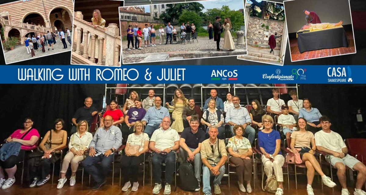 ANCOS APS – Lusinghiero successo per “Walking with Romeo & Juliet”, passeggiata teatrale tra i luoghi della città