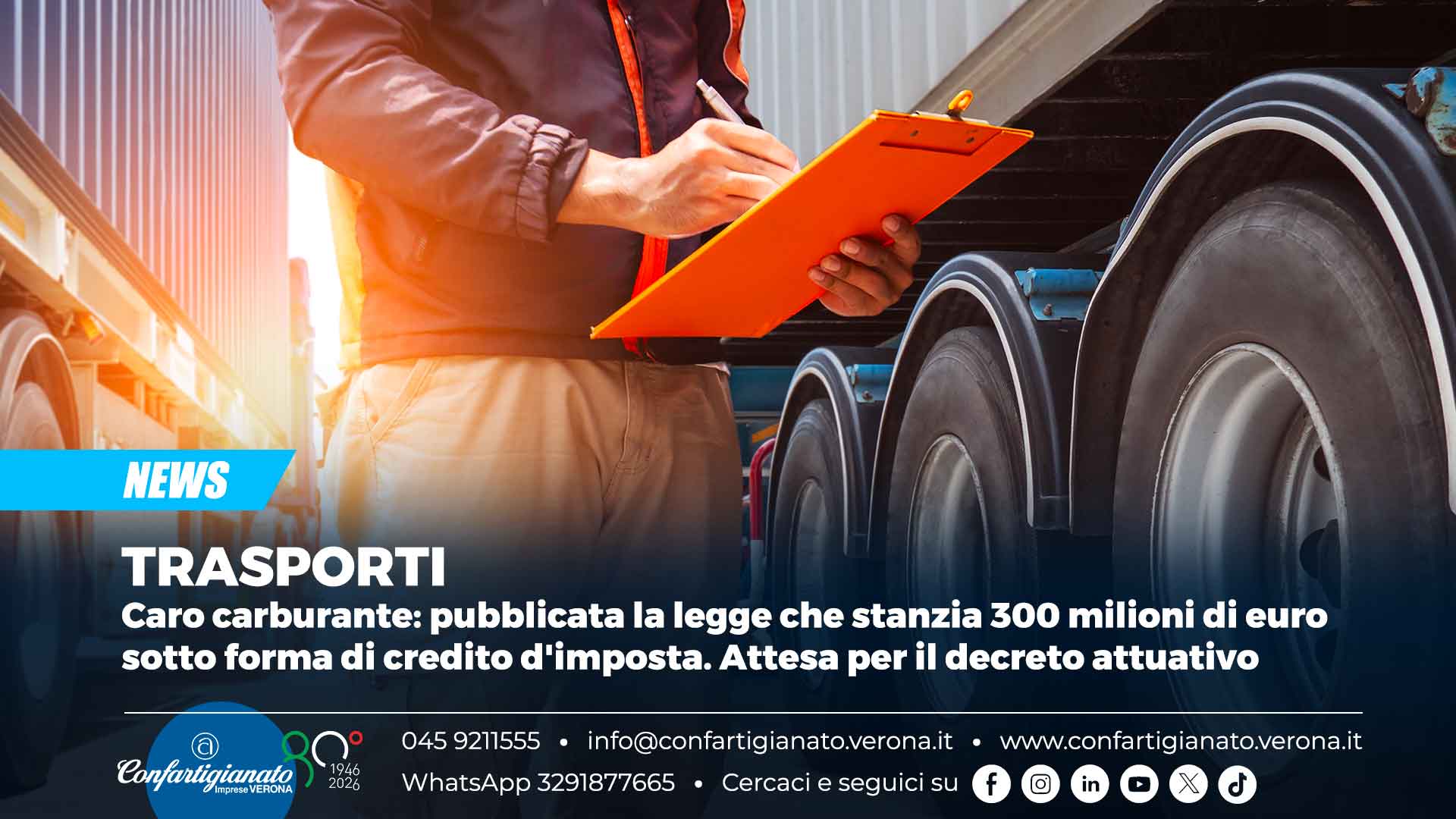 AUTOTRASPORTO – Caro carburante: pubblicata la legge che stanzia 300 milioni di euro sotto forma di credito d'imposta. Attesa per il decreto attuativo