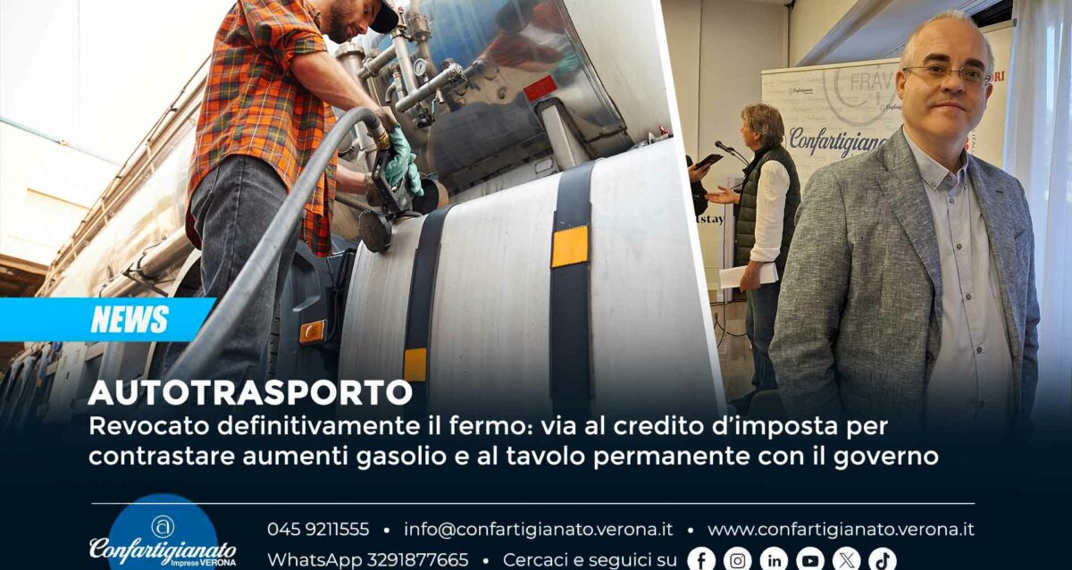 AUTOTRASPORTO – Revocato definitivamente il fermo: via al credito d’imposta per contrastare aumenti gasolio e al tavolo permanente con il governo