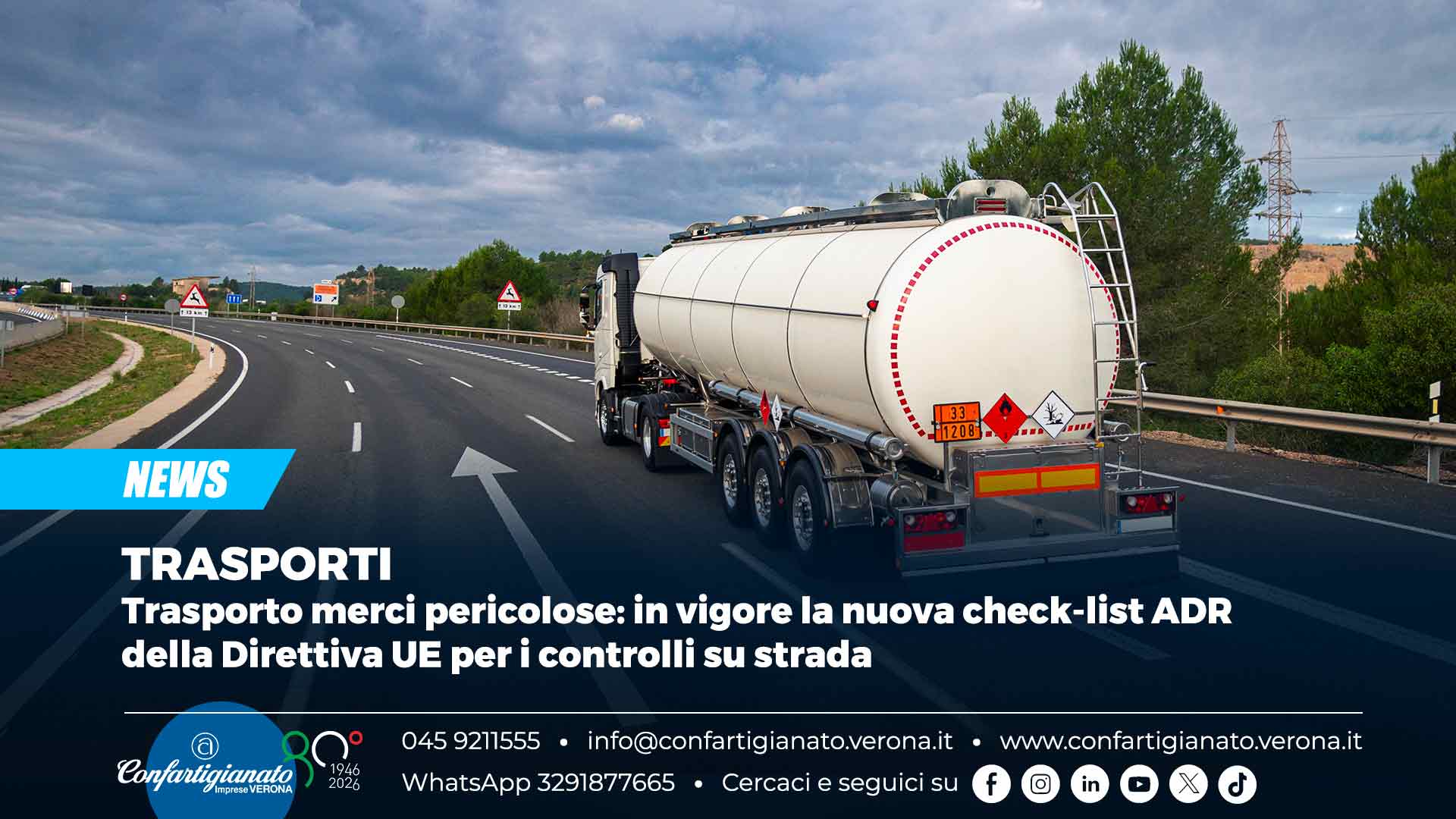 TRASPORTI – Trasporto merci pericolose: in vigore la nuova check-list ADR della Direttiva UE per i controlli su strada