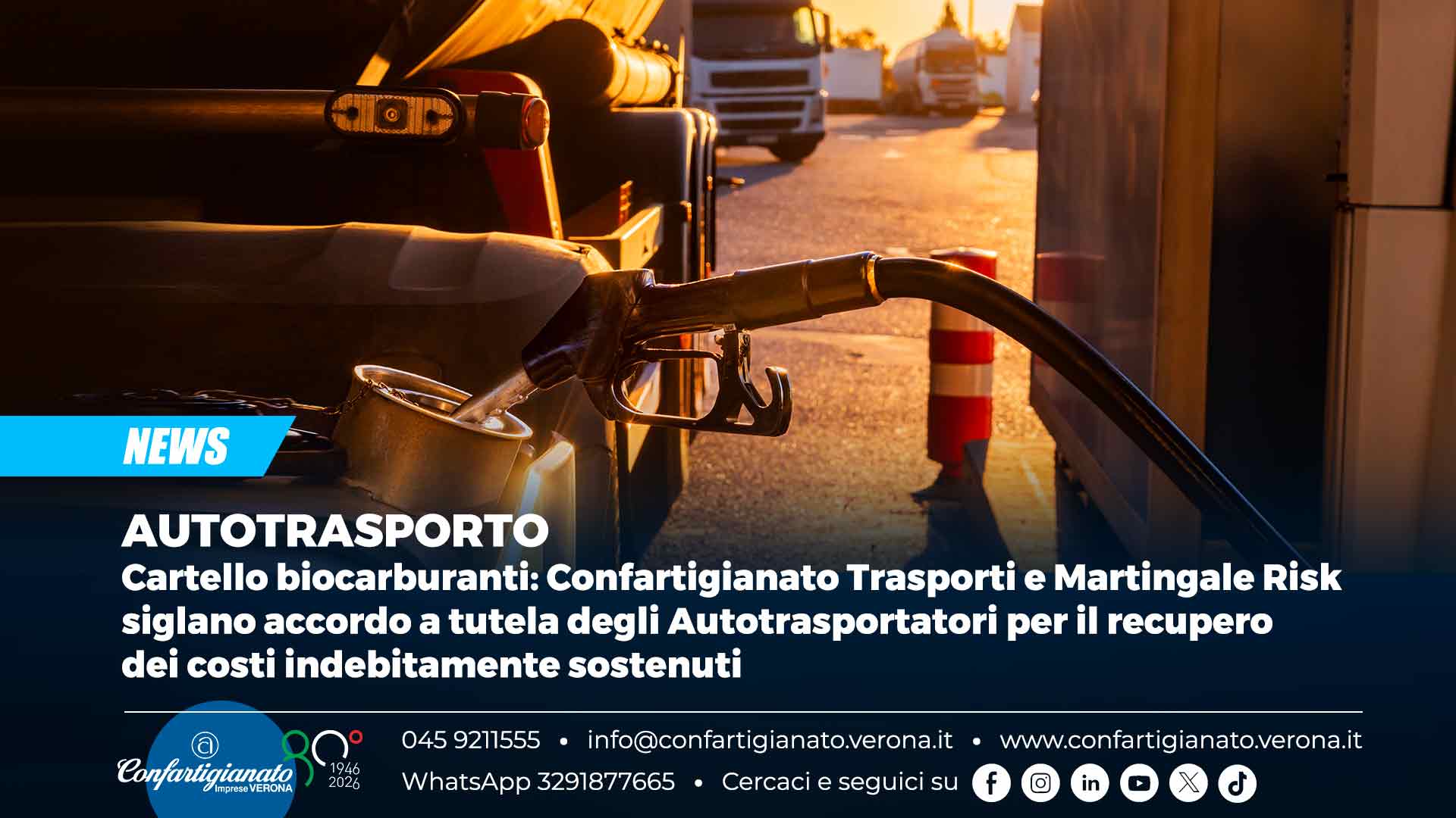 TRASPORTI – Cartello biocarburanti: Confartigianato Trasporti e Martingale Risk siglano accordo a tutela degli Autotrasportatori per il recupero dei costi indebitamente sostenuti