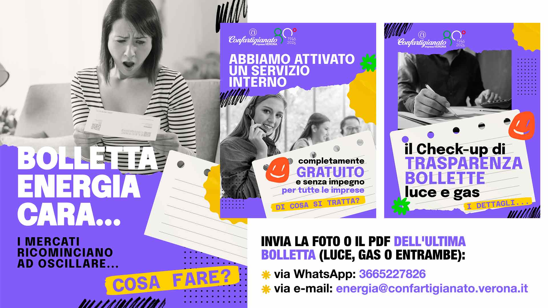 ENERGIA – Caro energia, i mercati tornano ad oscillare: Confartigianato attiva il servizio di verifica gratuito delle bollette per difendere le imprese