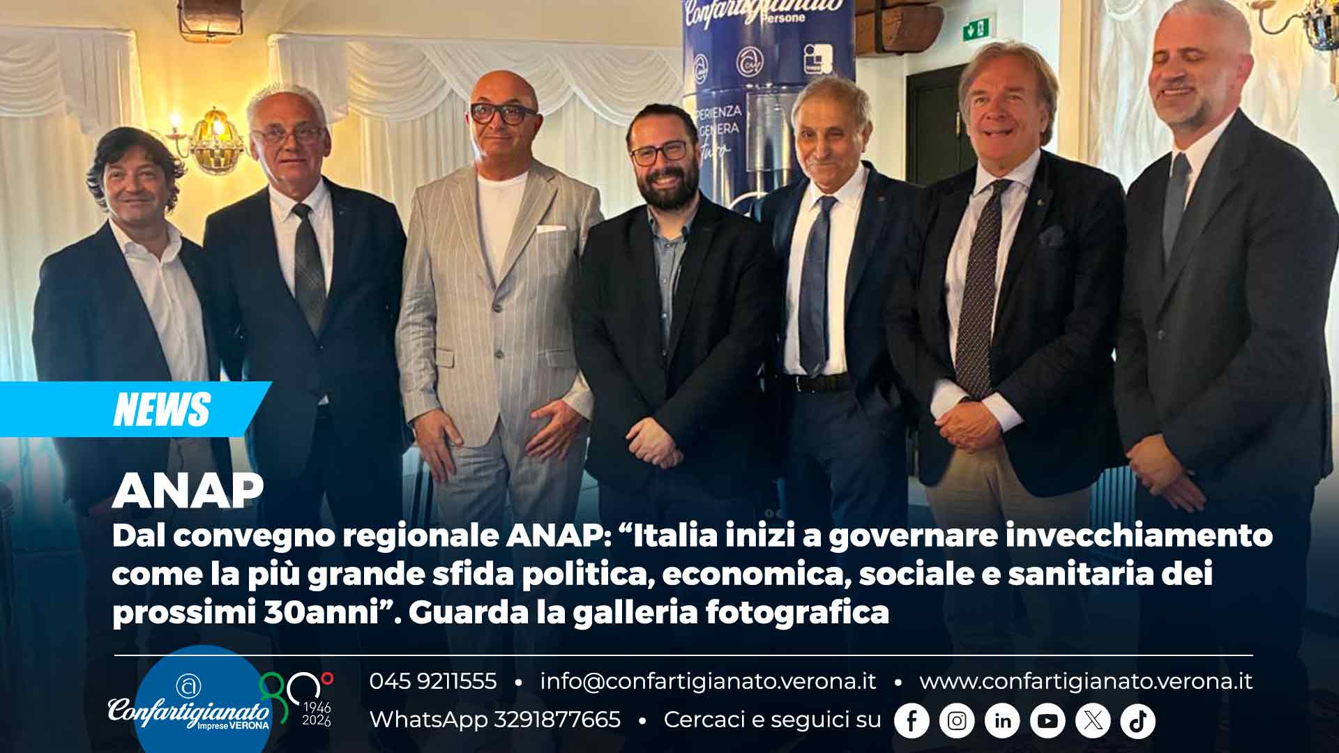 ANAP – Dal convegno regionale ANAP: “Italia inizi a governare invecchiamento come la più grande sfida politica, economica, sociale e sanitaria dei prossimi 30anni”