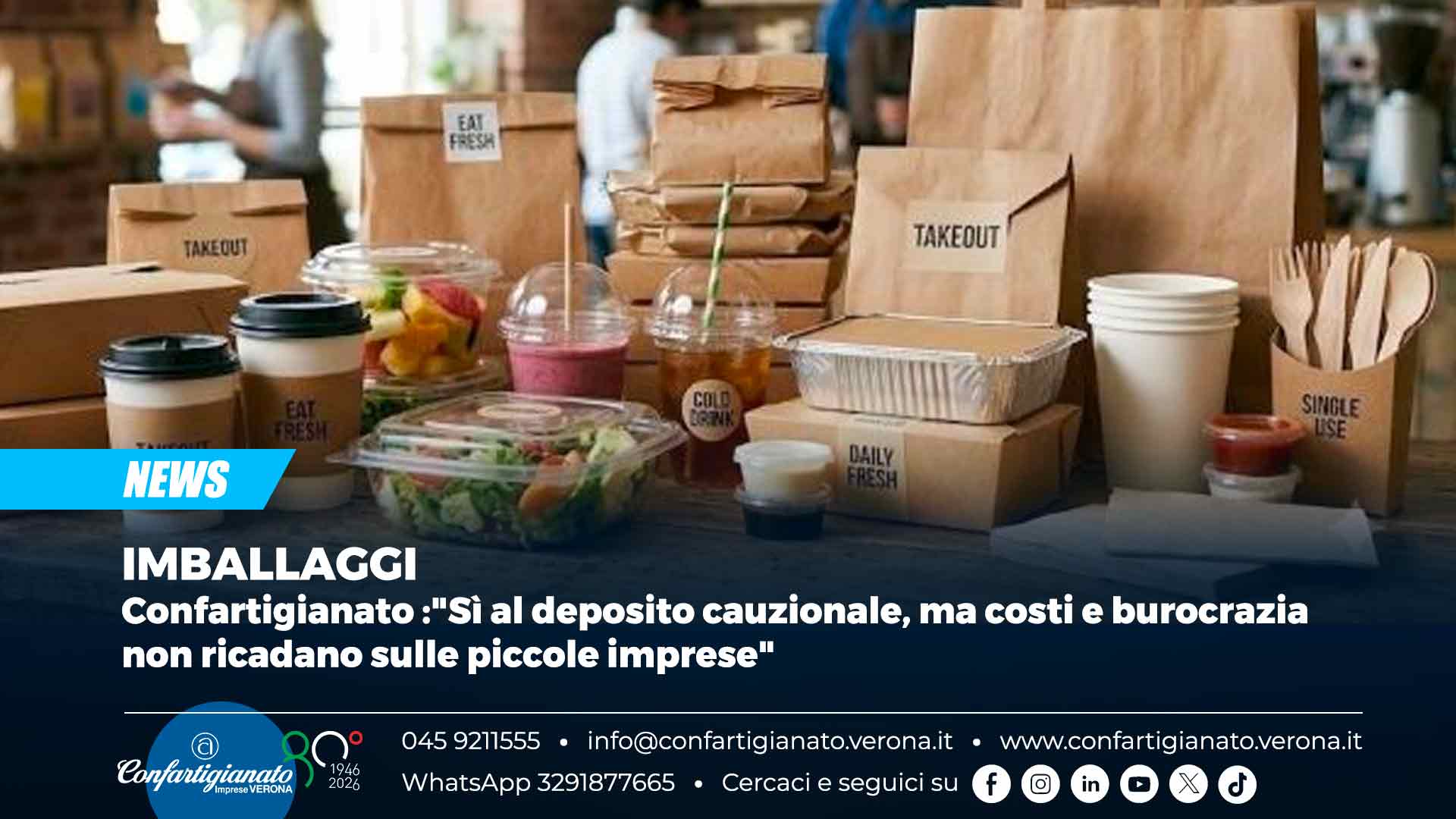 IMBALLAGGI – Confartigianato :"Sì al deposito cauzionale, ma costi e burocrazia non ricadano sulle piccole imprese"