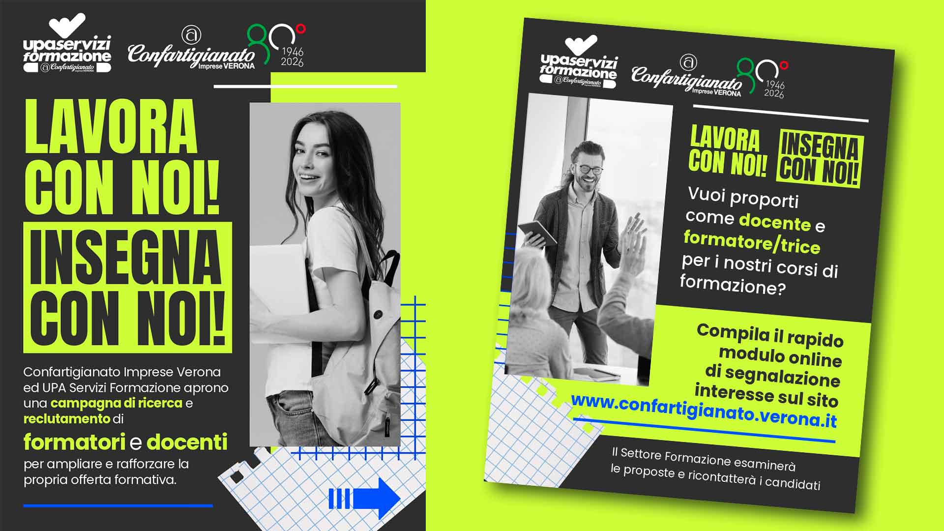 RICERCA – Lavora con noi! Insegna con noi! Sei un docente, un formatore, un professionista o un esperto del tuo settore? Metti le tue competenze al servizio del nostro Settore Formazione