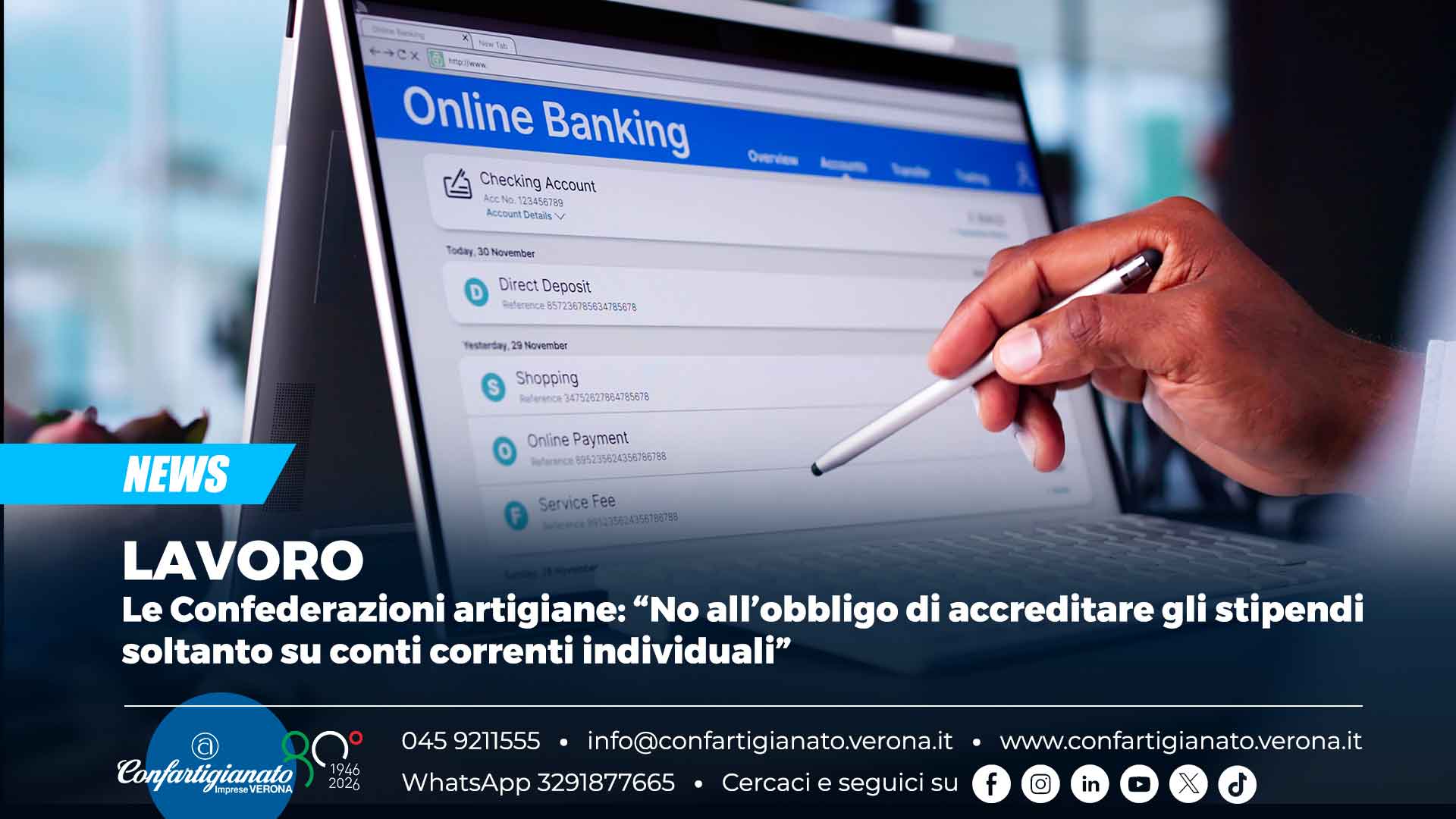 LAVORO – Le Confederazioni artigiane: “No all’obbligo di accreditare gli stipendi soltanto su conti correnti individuali”