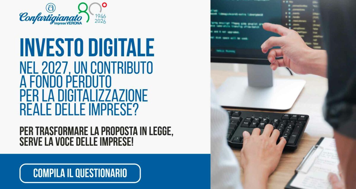 QUESTIONARIO – Investo Digitale: partecipa all'indagine sul livello di digitalizzazione. Obiettivo: ottenere contributi a fondo perduto per sostenere le imprese