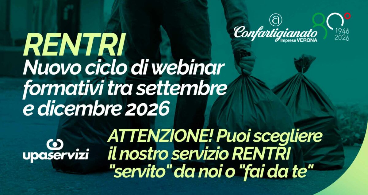 RENTRI – Nuovo ciclo di webinar formativi tra settembre e dicembre 2026. ATTENZIONE! Puoi scegliere il nostro servizio RENTRI "servito" da noi o "fai da te"
