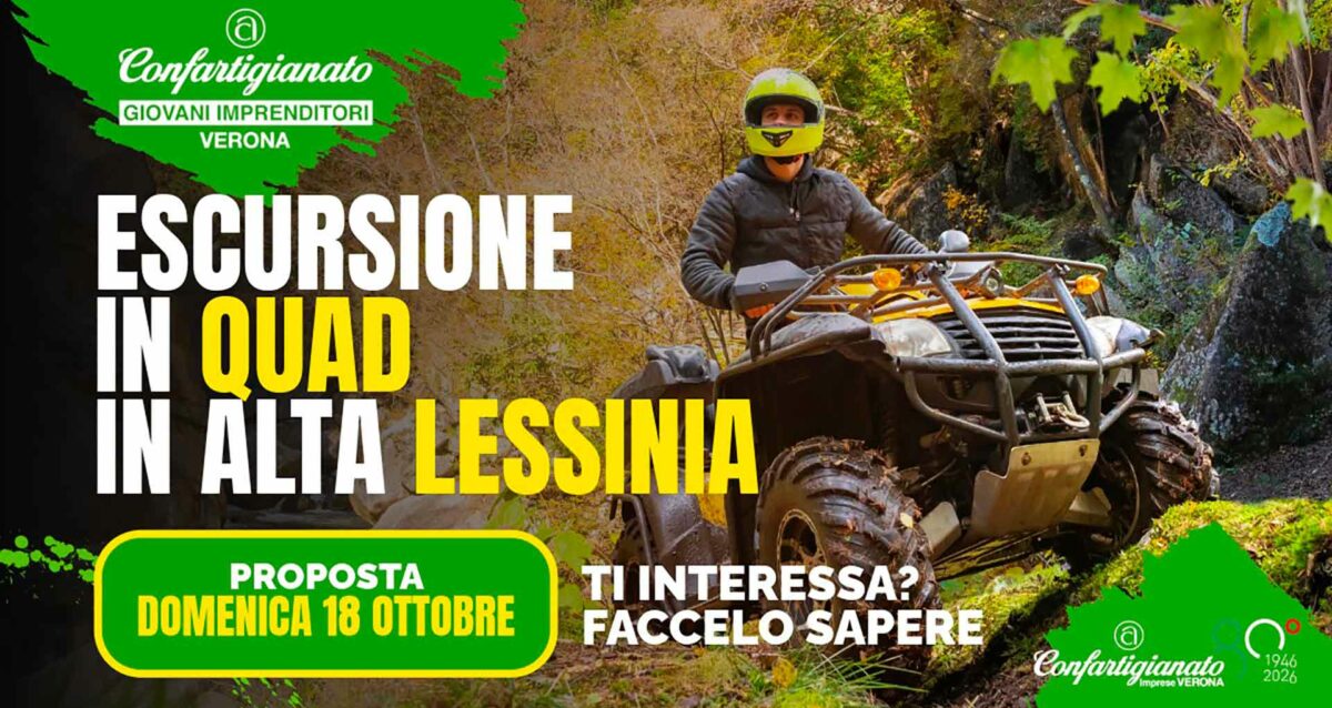 GIOVANI IMPRENDITORI – Proposta: escursione in quad in Alta Lessinia, domenica 18 ottobre. Ti interessa? Faccelo sapere!