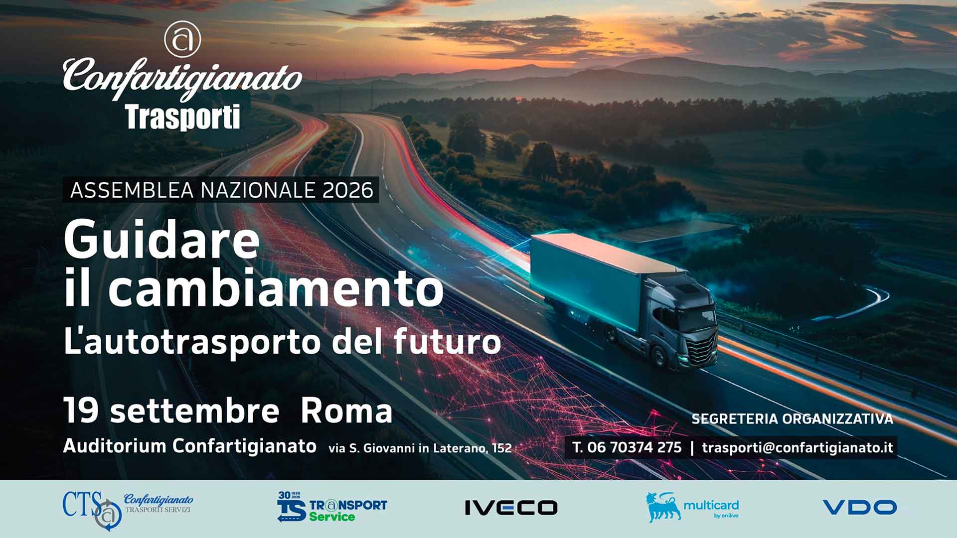 TRASPORTI – Assemblea nazionale 2026: “Guidare il ambiamento. L’Autotrasporto del futuro” – Roma, 19 settembre 2026