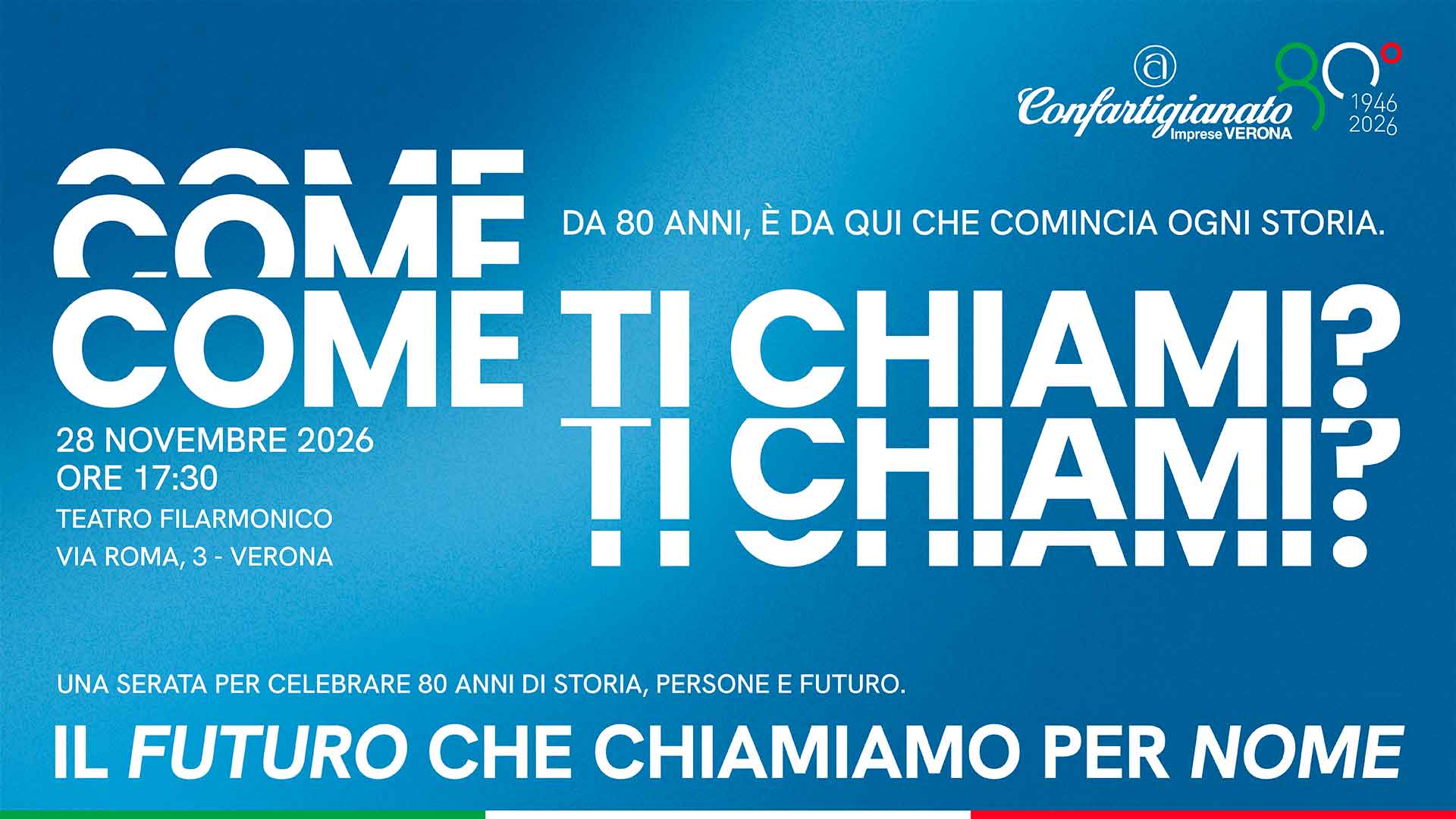 OTTANTESIMO – Confartigianato Imprese Verona festeggia 80 anni di storia: il 28 novembre un grande evento celebrativo al Teatro Filarmonico. Da non perdere!