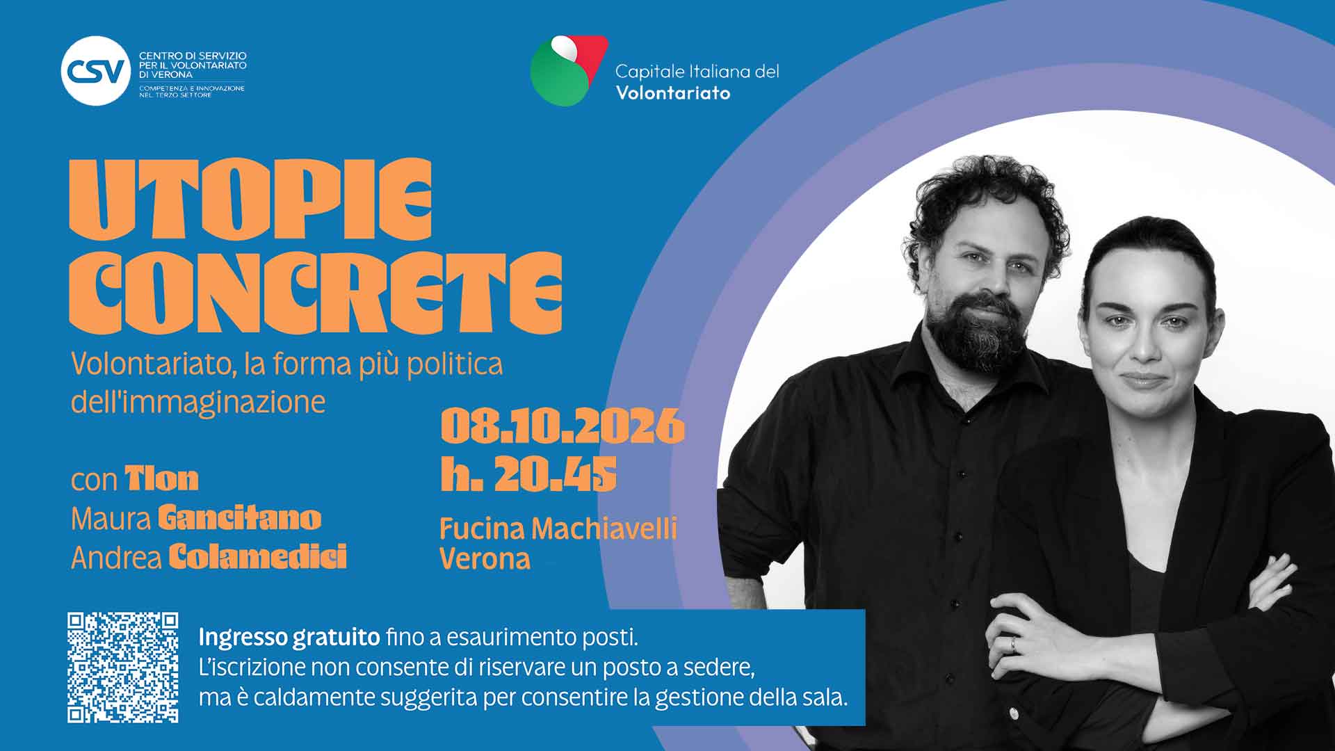 SOCIALE – Verona, Capitale Italiana del Volontariato 2027: l'8 ottobre, via alle iniziative del Centro di Servizio per il Volontariato con un evento alla Fucina Machiavelli