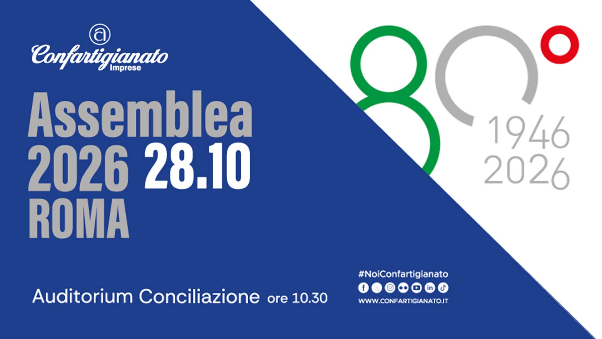 CONFARTIGIANATO – Il Presidente del Consiglio Giorgia Meloni all’Assemblea dell'80° di Confartigianato nazionale, mercoledì 28 ottobre a Roma