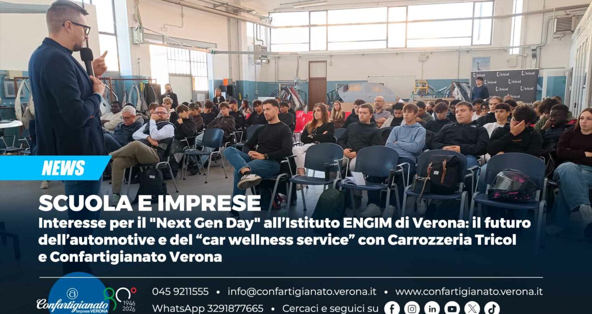 SCUOLA e IMPRESE – Interesse per il "Next Gen Day" all’Istituto ENGIM di Verona: il futuro dell’automotive e del “car wellness service” con Carrozzeria Tricol e Confartigianato