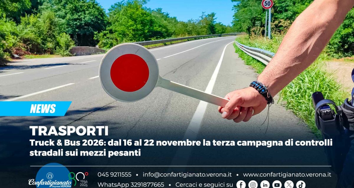 AUTOTRASPORTO – Truck & Bus 2026: dal 16 al 22 novembre la terza campagna di controlli stradali sui mezzi pesanti