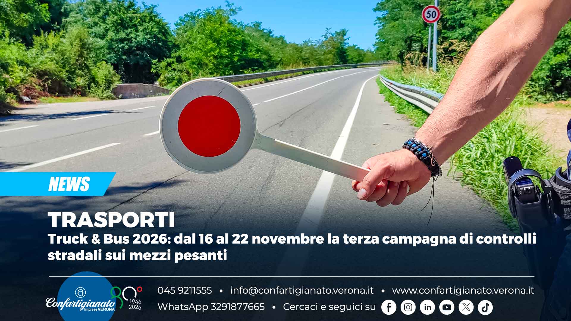 AUTOTRASPORTO – Truck & Bus 2026: dal 16 al 22 novembre la terza campagna di controlli stradali sui mezzi pesanti