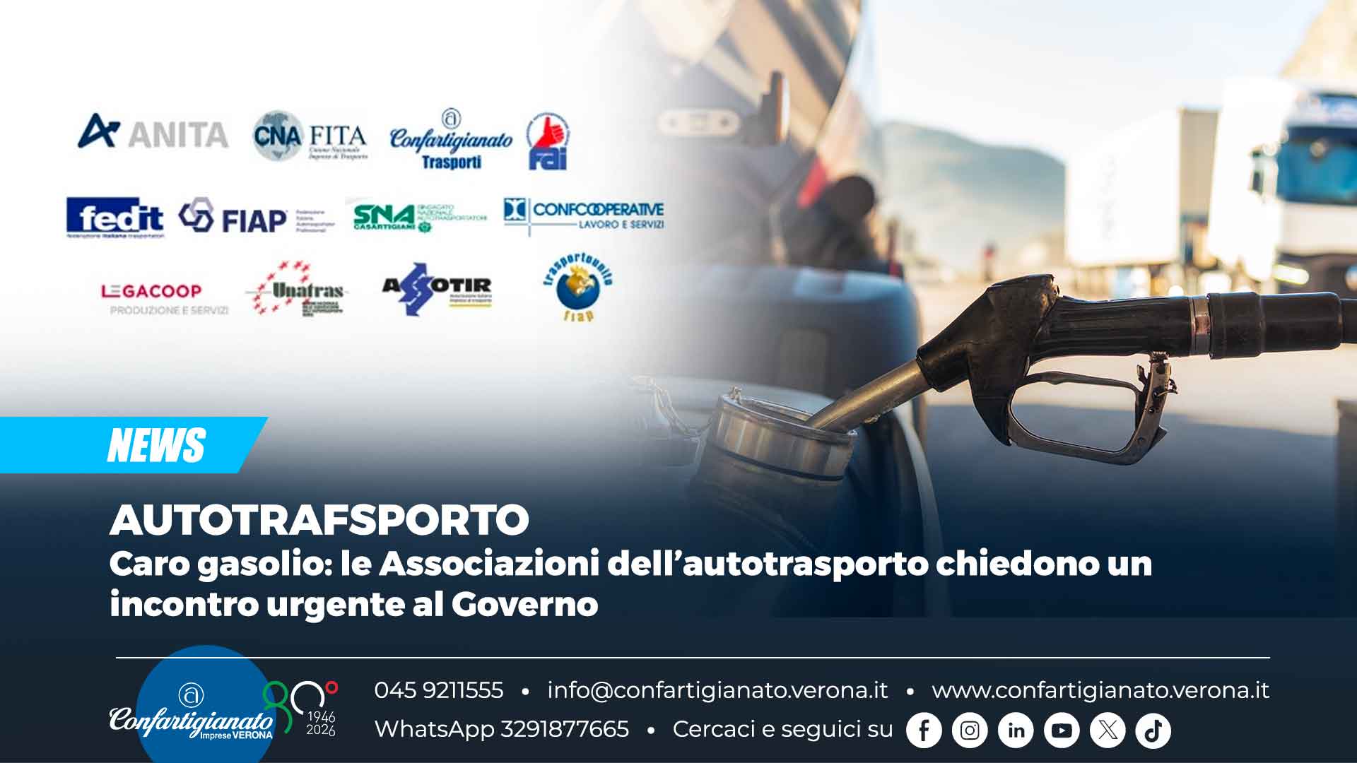 AUTOTRASPORTO – Caro gasolio: le Associazioni dell’autotrasporto chiedono un incontro urgente al Governo