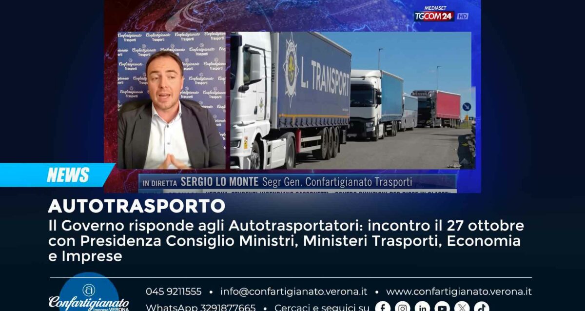 AUTOTRASPORTO – Il Governo risponde agli Autotrasportatori: incontro il 27 ottobre con Presidenza Consiglio Ministri, Ministeri Trasporti, Economia e Imprese