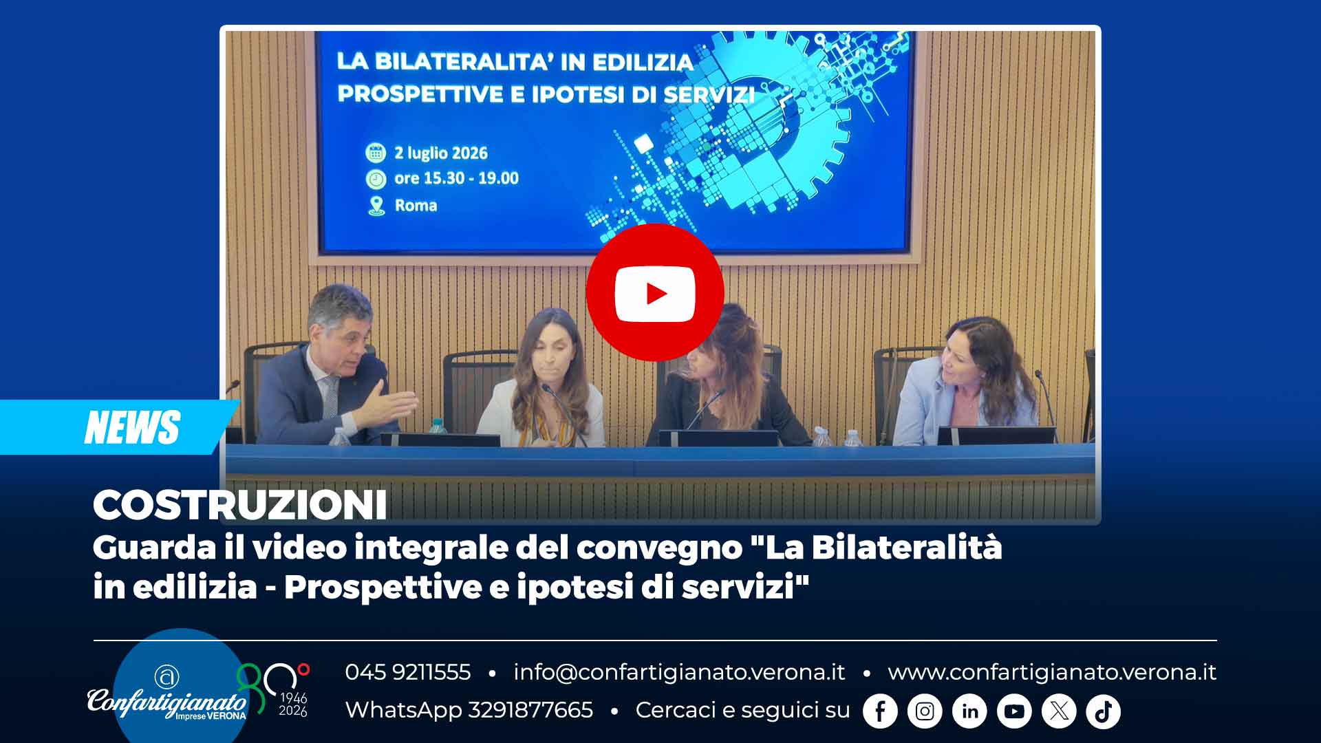 COSTRUZIONI – Guarda il video integrale del convegno "La Bilateralità in edilizia - Prospettive e ipotesi di servizi"