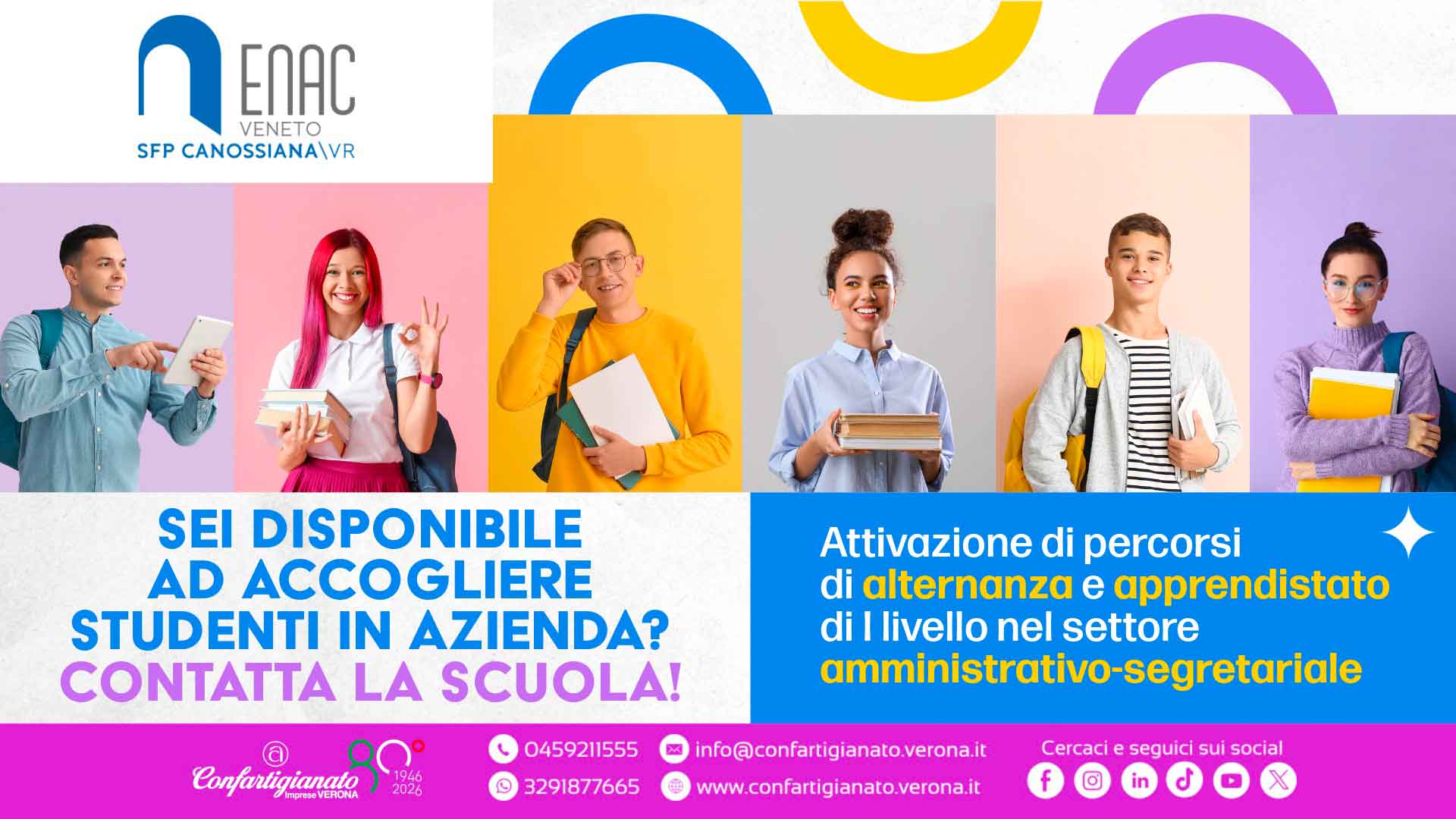 SCUOLA & LAVORO – Vuoi ospitare in azienda studenti in apprendistato o alternanza scuola-lavoro? Dalla Scuola Canossiana di Verona, giovani nell'ambito amministrativo-segretariale