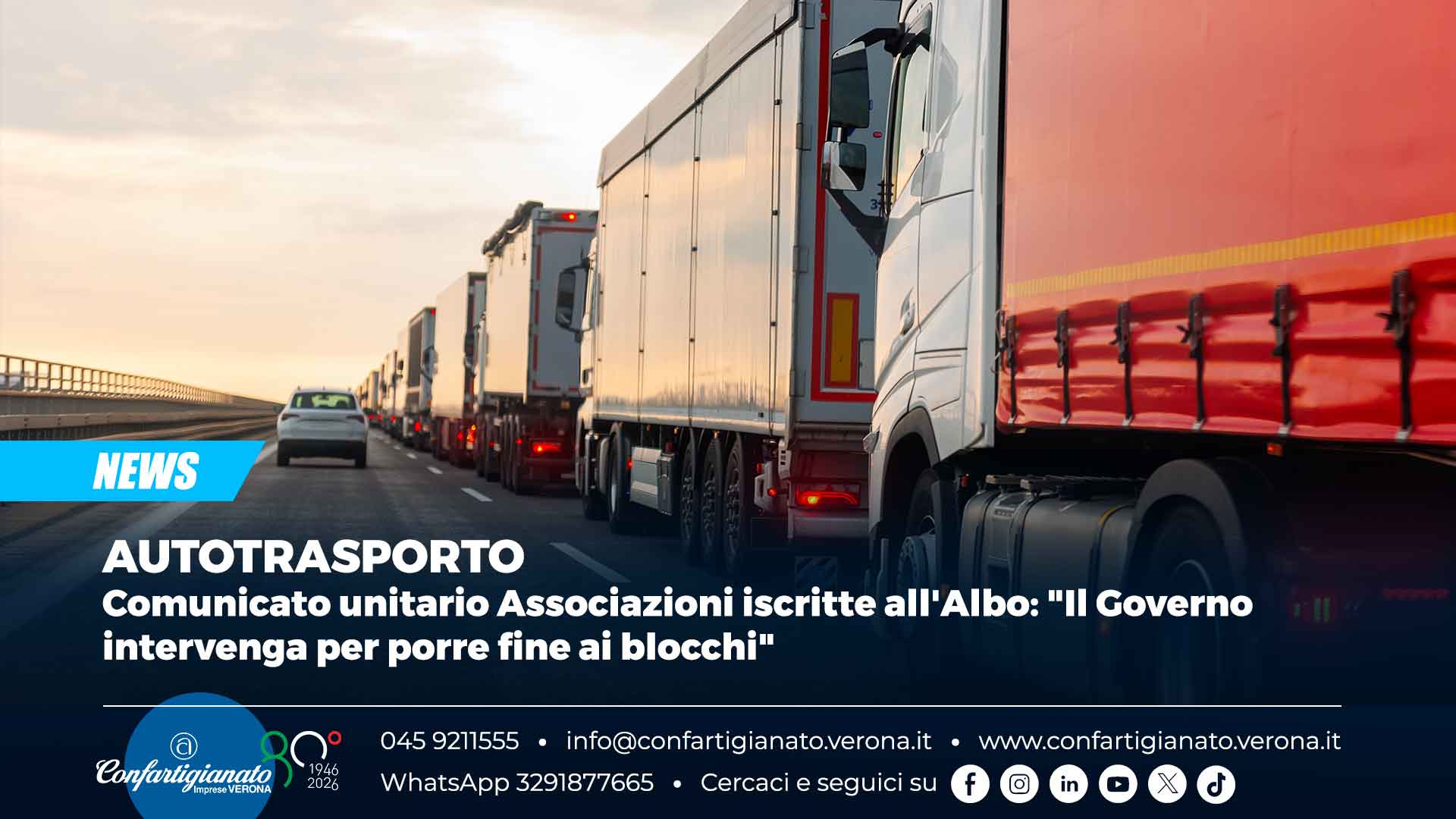 AUTOTRASPORTO – Comunicato unitario Associazioni iscritte all'Albo: "Il Governo intervenga per porre fine ai blocchi"